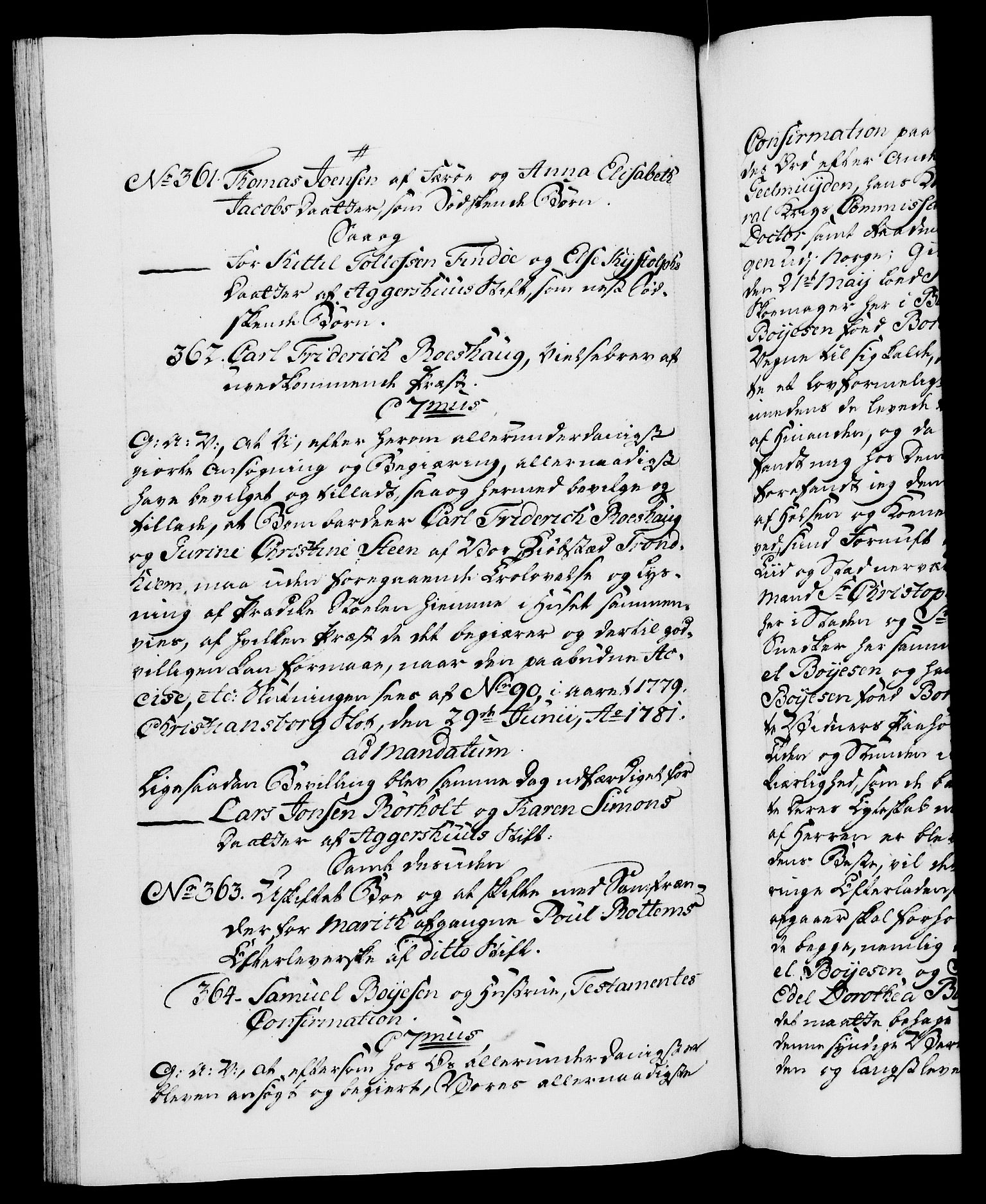 Danske Kanselli 1572-1799, RA/EA-3023/F/Fc/Fca/Fcaa/L0048: Norske registre, 1779-1781, p. 599b
