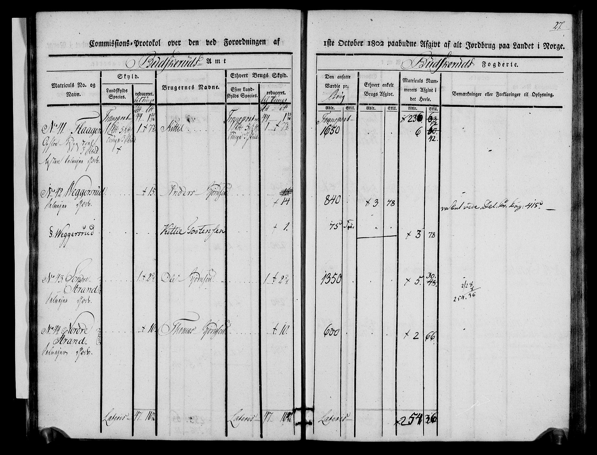 Rentekammeret inntil 1814, Realistisk ordnet avdeling, AV/RA-EA-4070/N/Ne/Nea/L0060: Buskerud fogderi. Kommisjonsprotokoll for Sigdal prestegjeld, 1803, p. 27