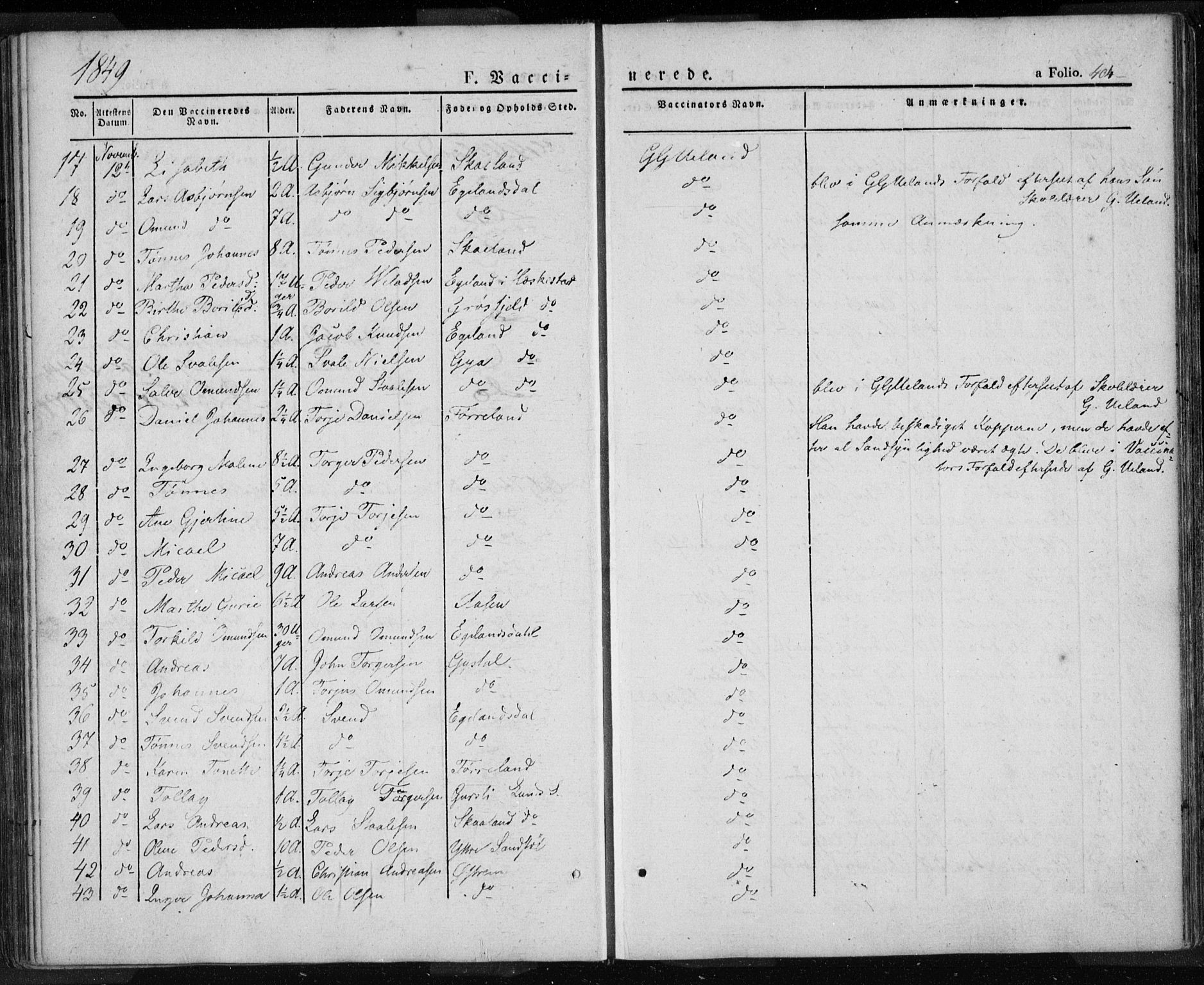 Lund sokneprestkontor, AV/SAST-A-101809/S06/L0008: Parish register (official) no. A 7.2, 1833-1854, p. 404