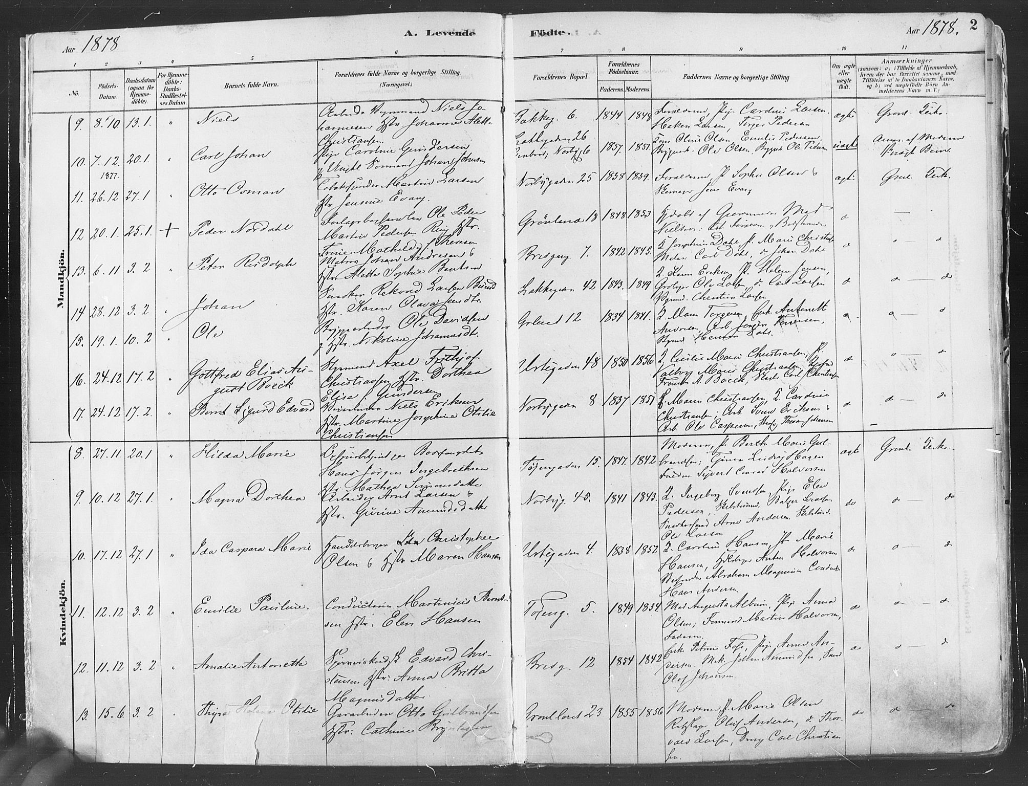 Grønland prestekontor Kirkebøker, AV/SAO-A-10848/F/Fa/L0007: Parish register (official) no. 7, 1878-1888, p. 2