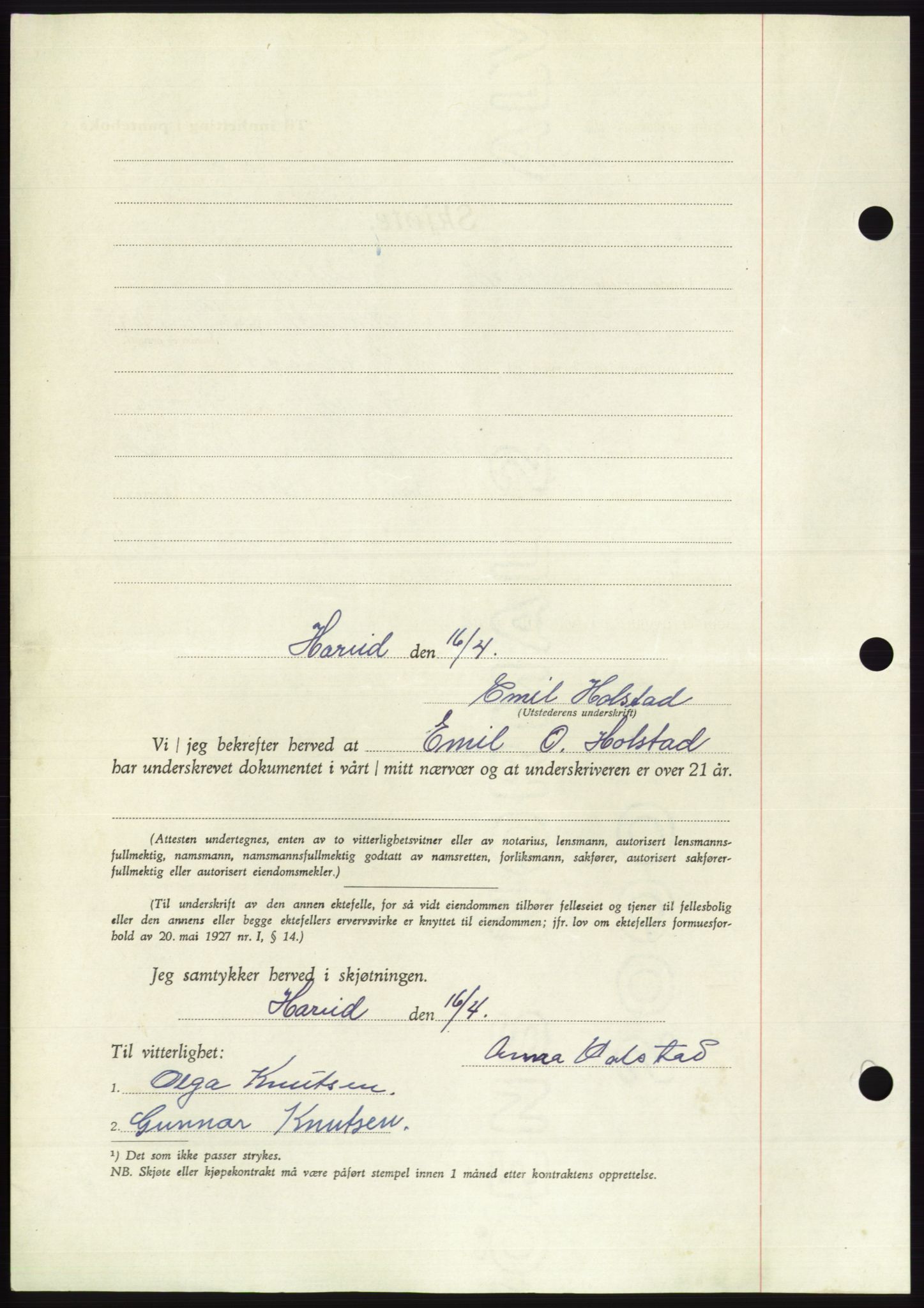 Søre Sunnmøre sorenskriveri, AV/SAT-A-4122/1/2/2C/L0100: Mortgage book no. 26A, 1954-1955, Diary no: : 845/1955