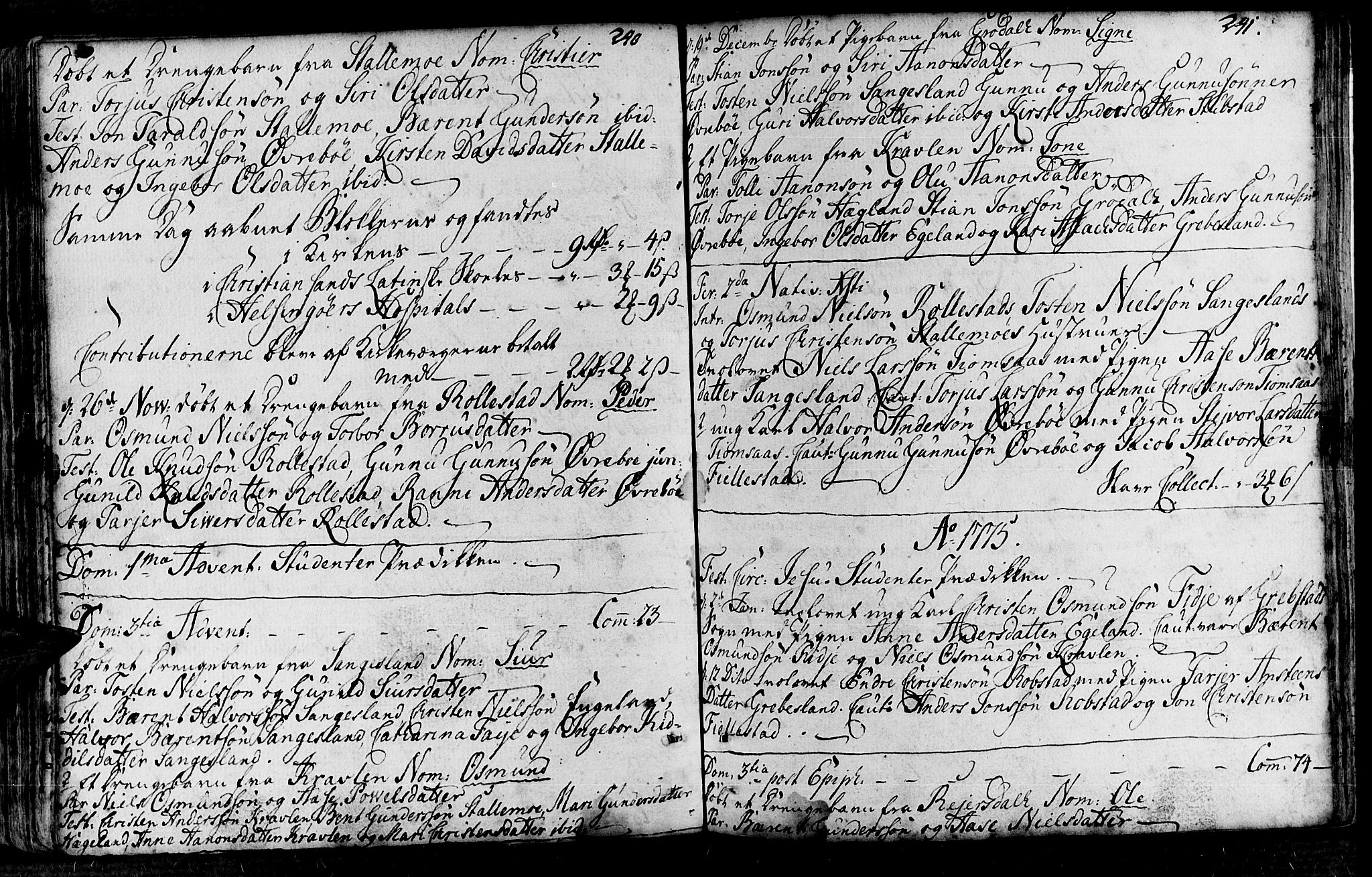 Vennesla sokneprestkontor, AV/SAK-1111-0045/Fa/Fac/L0001: Parish register (official) no. A 1, 1743-1784, p. 240-241