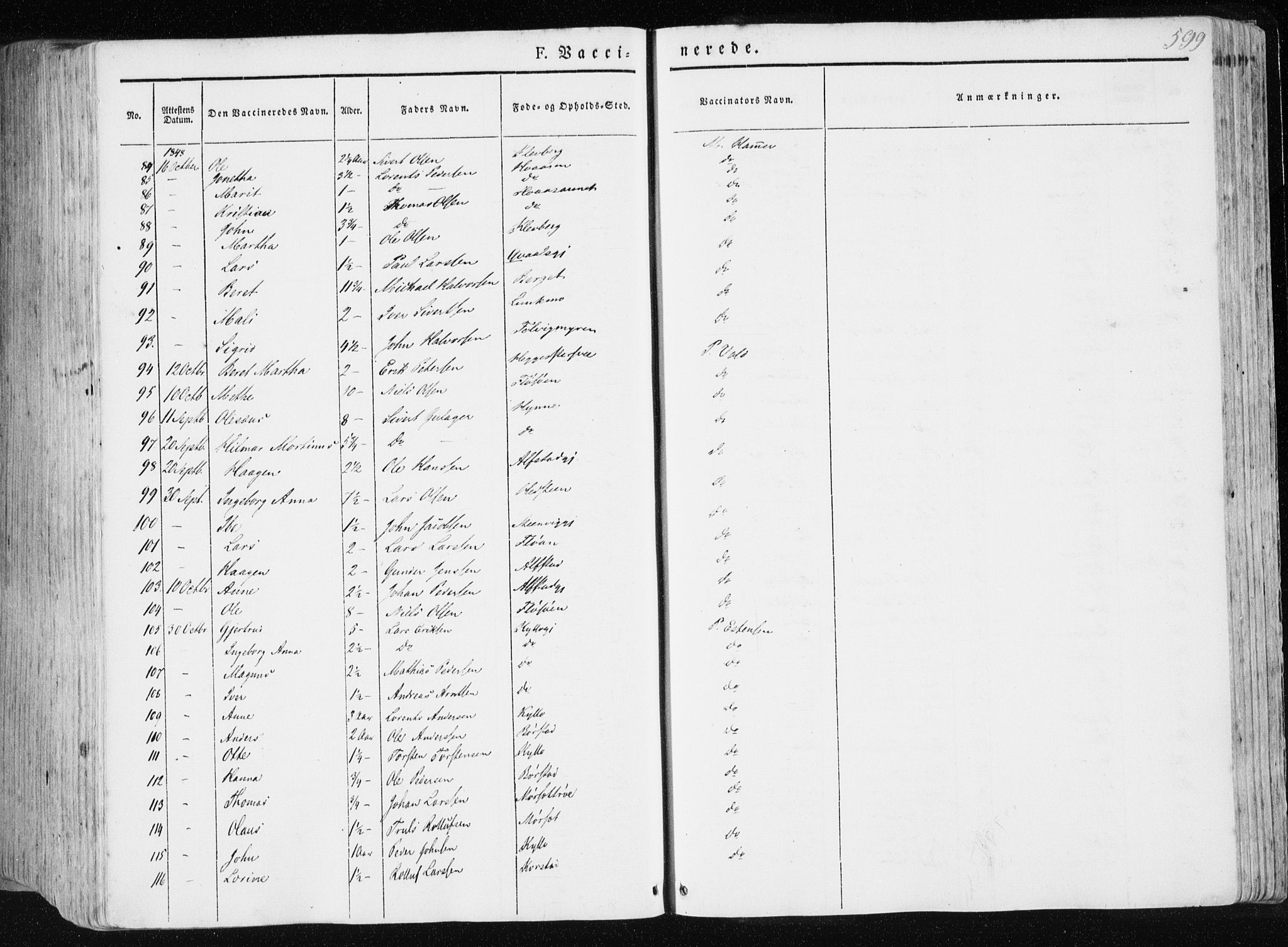 Ministerialprotokoller, klokkerbøker og fødselsregistre - Nord-Trøndelag, AV/SAT-A-1458/709/L0074: Parish register (official) no. 709A14, 1845-1858, p. 599