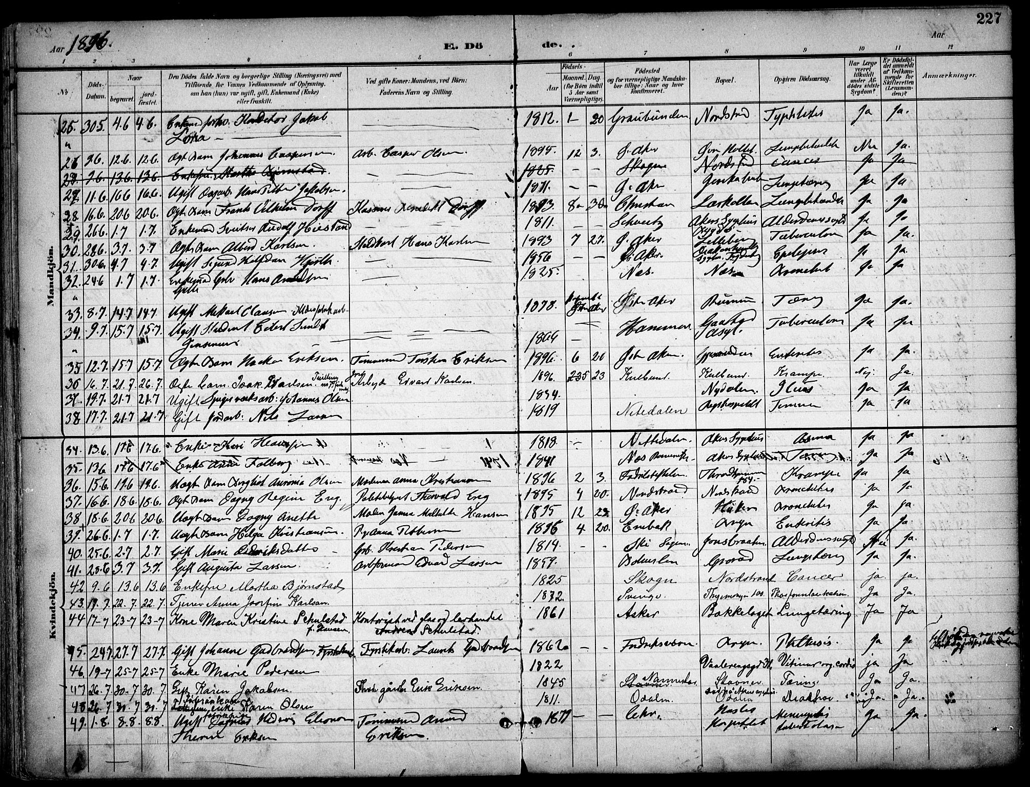 Østre Aker prestekontor Kirkebøker, AV/SAO-A-10840/F/Fa/L0011: Parish register (official) no. I 11, 1895-1917, p. 227