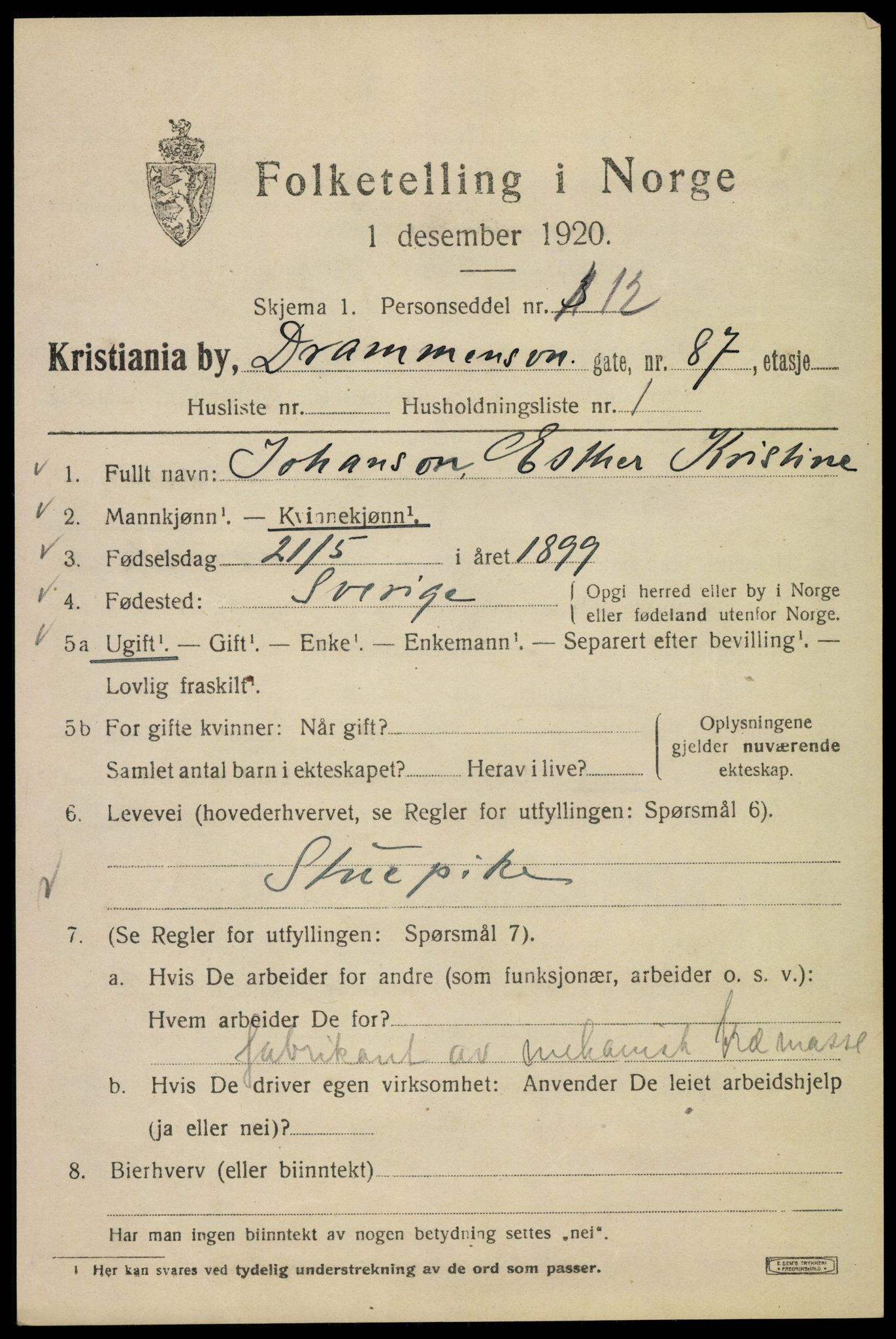 SAO, 1920 census for Kristiania, 1920, p. 202647