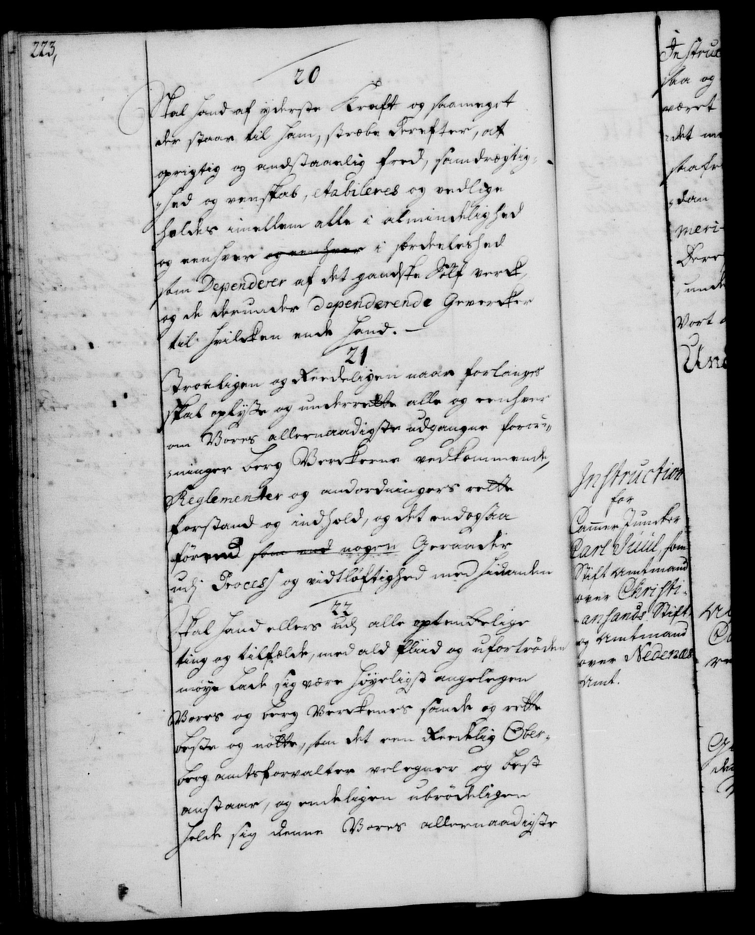 Rentekammeret, Kammerkanselliet, RA/EA-3111/G/Gg/Ggi/L0002: Norsk instruksjonsprotokoll med register (merket RK 53.35), 1729-1751, p. 223