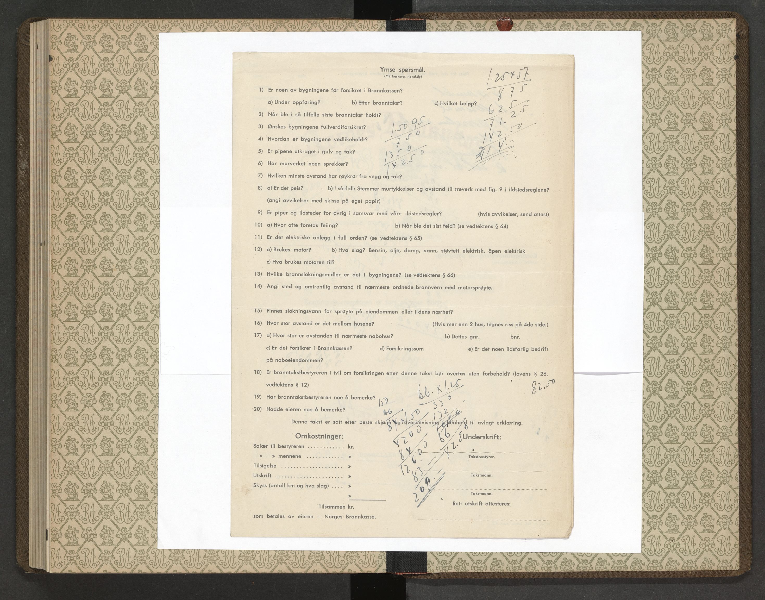 Norges Brannkasse Stod, SAT/A-5549/Fa/L0002: Branntakstprotokoll, 1940-1949