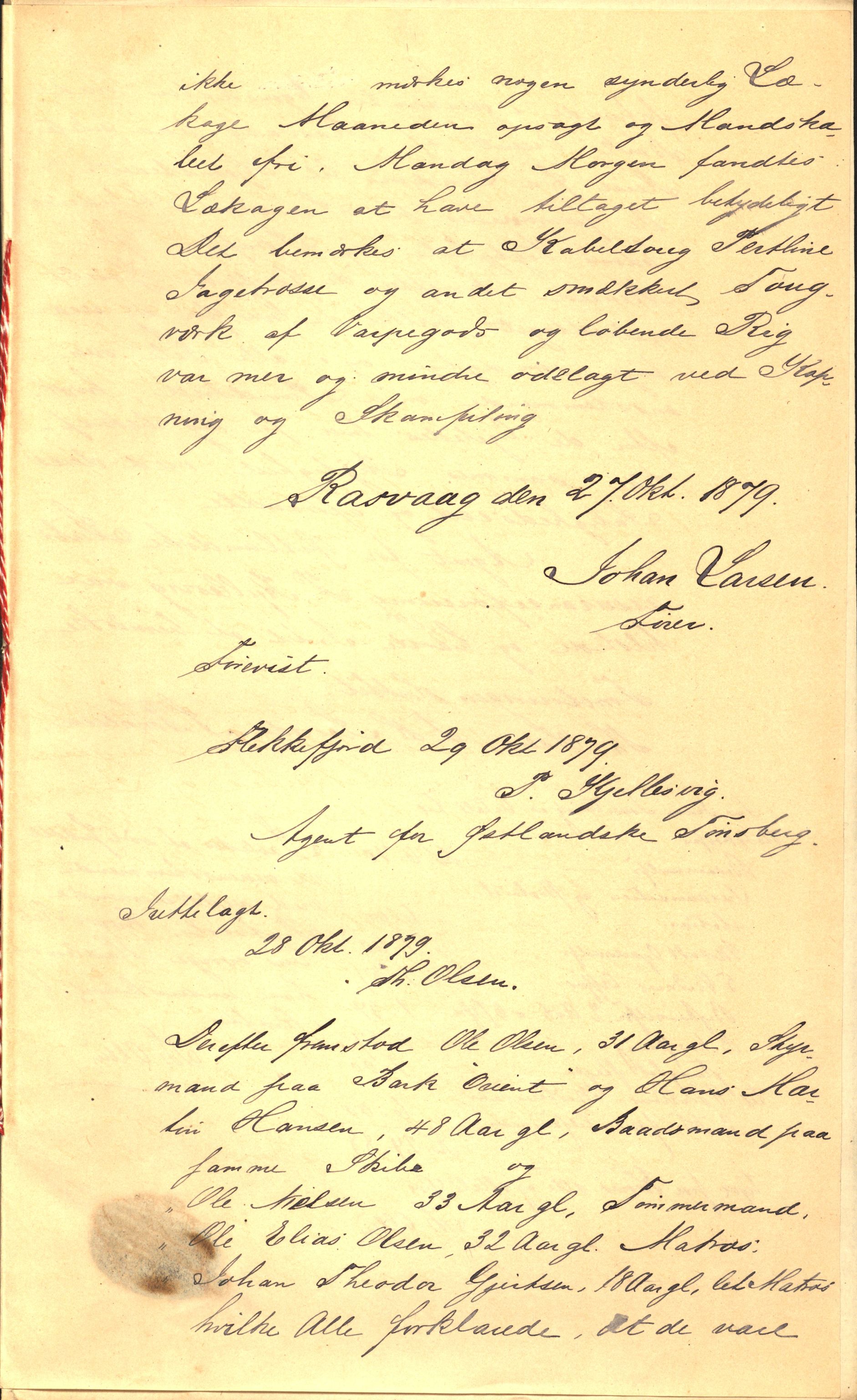 Pa 63 - Østlandske skibsassuranceforening, VEMU/A-1079/G/Ga/L0014/0008: Havaridokumenter / Punctum, 1882, p. 11