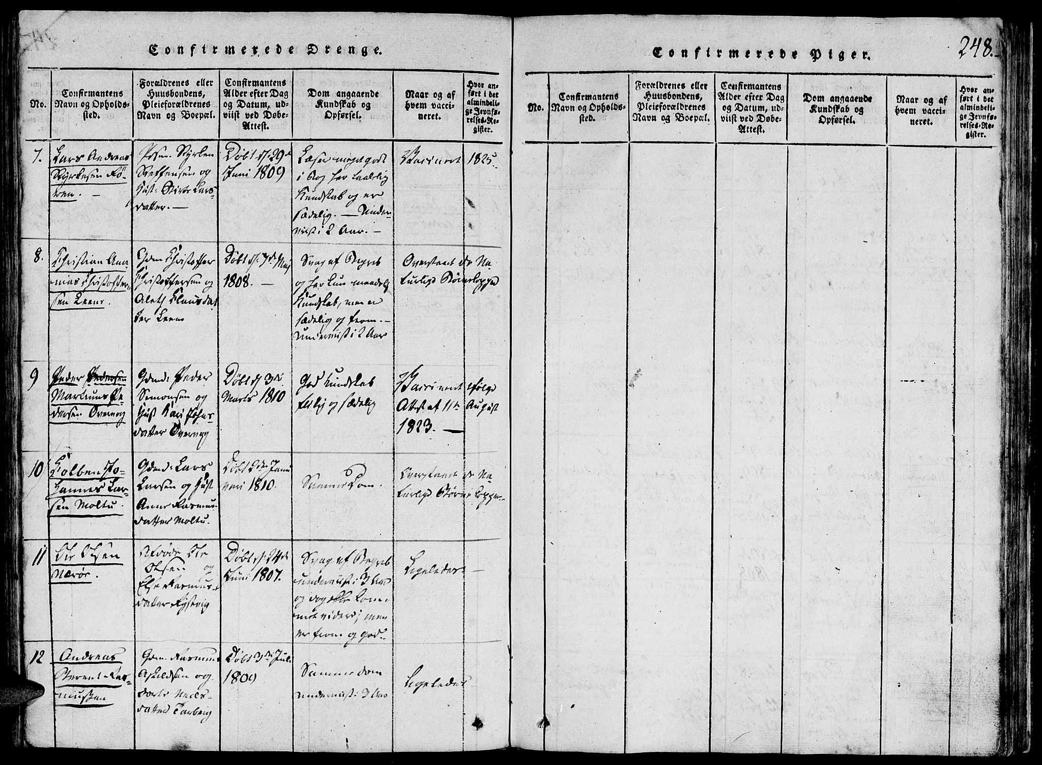 Ministerialprotokoller, klokkerbøker og fødselsregistre - Møre og Romsdal, AV/SAT-A-1454/507/L0069: Parish register (official) no. 507A04, 1816-1841, p. 248