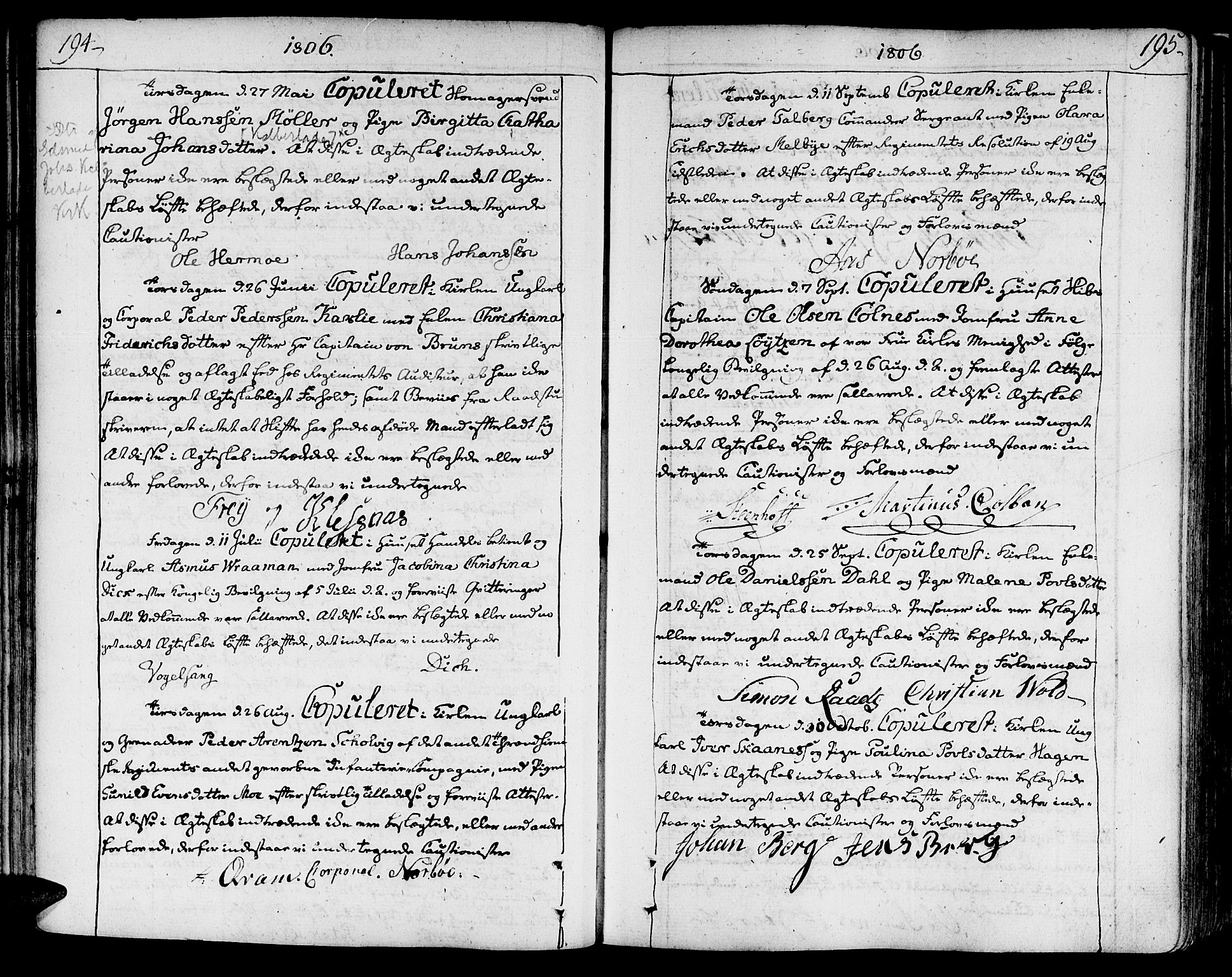 Ministerialprotokoller, klokkerbøker og fødselsregistre - Sør-Trøndelag, SAT/A-1456/602/L0105: Parish register (official) no. 602A03, 1774-1814, p. 194-195