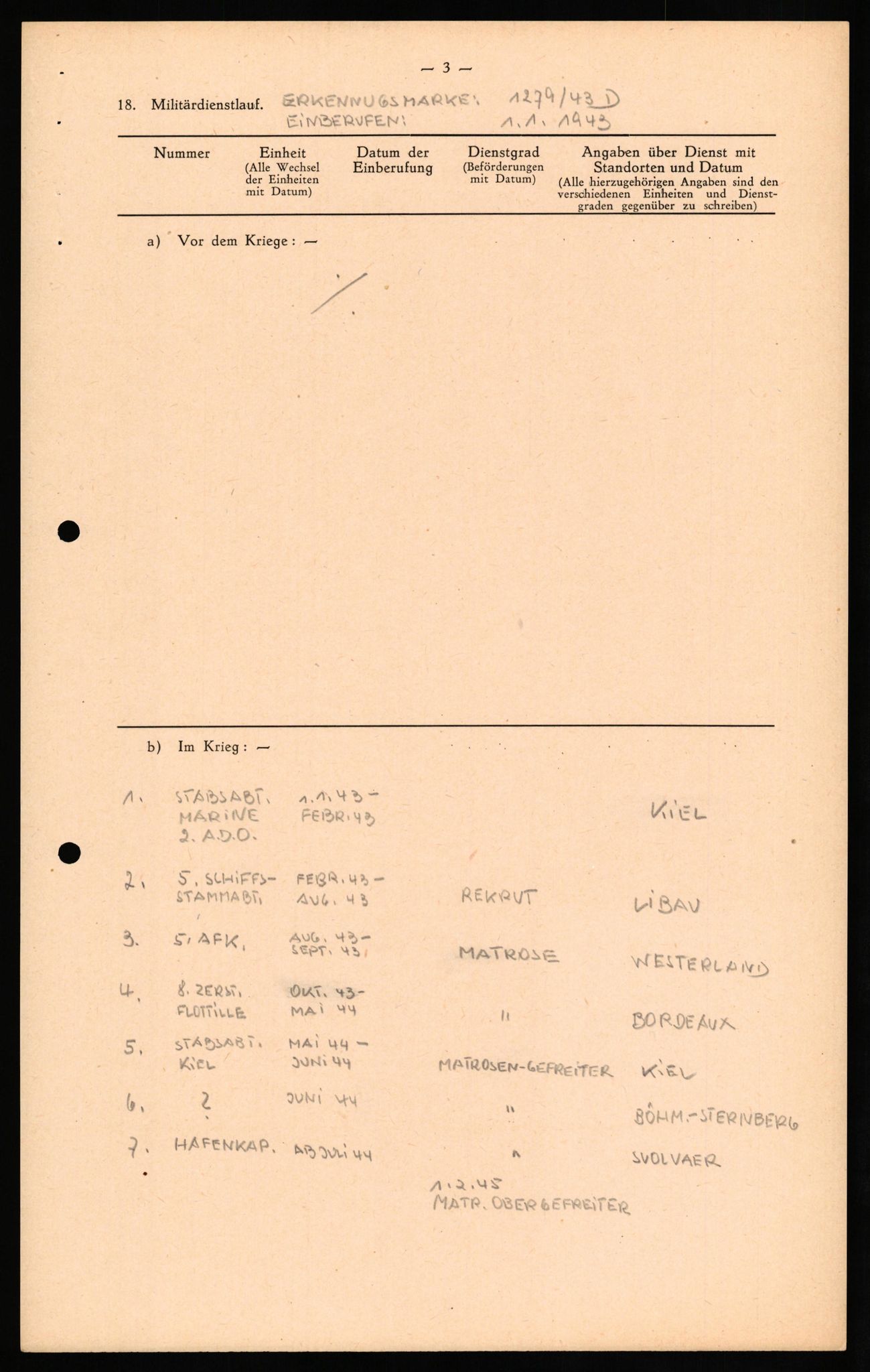 Forsvaret, Forsvarets overkommando II, AV/RA-RAFA-3915/D/Db/L0027: CI Questionaires. Tyske okkupasjonsstyrker i Norge. Tyskere., 1945-1946, p. 111