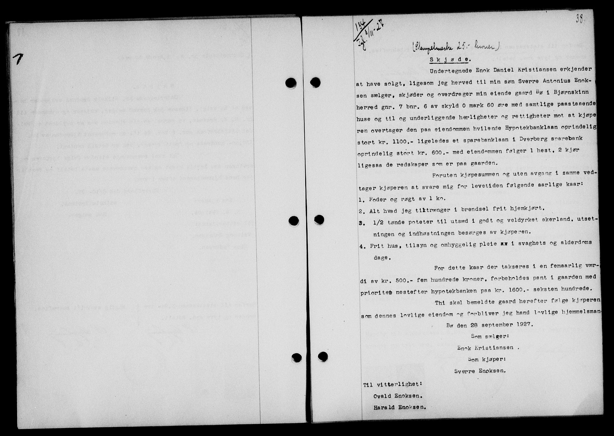 Vesterålen sorenskriveri, SAT/A-4180/1/2/2Ca/L0045: Mortgage book no. 38, 1927-1928, Deed date: 03.11.1927