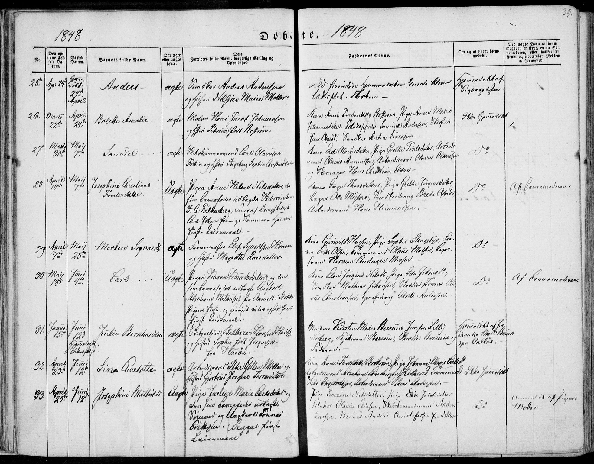 Tønsberg kirkebøker, SAKO/A-330/F/Fa/L0007: Parish register (official) no. I 7, 1845-1854, p. 39