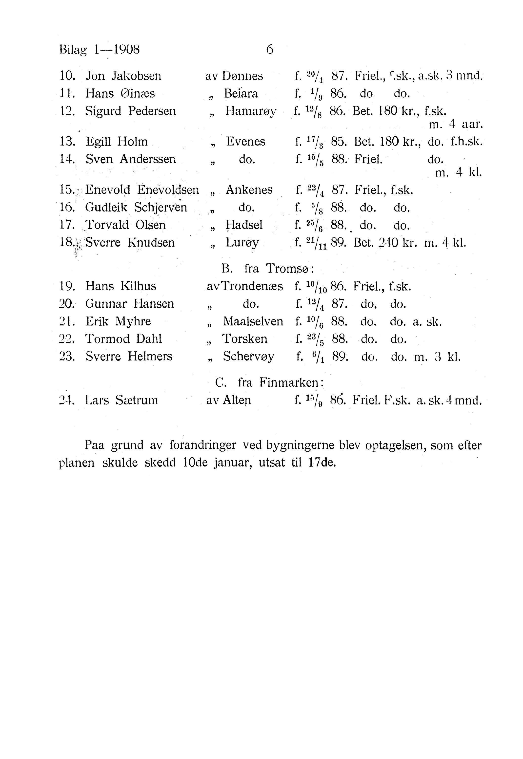 Nordland Fylkeskommune. Fylkestinget, AIN/NFK-17/176/A/Ac/L0031: Fylkestingsforhandlinger 1908, 1908