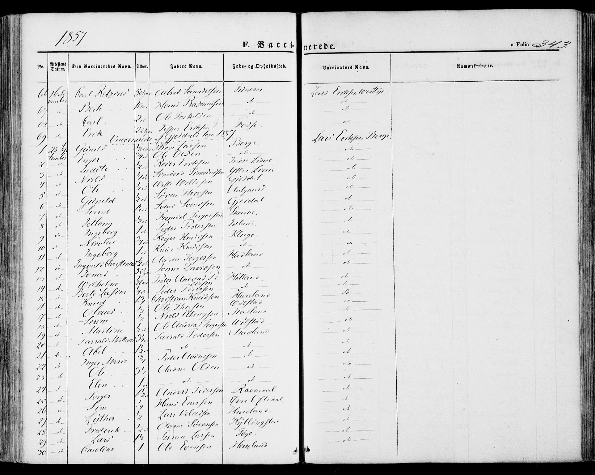 Lye sokneprestkontor, AV/SAST-A-101794/001/30BA/L0007: Parish register (official) no. A 6, 1856-1871, p. 343