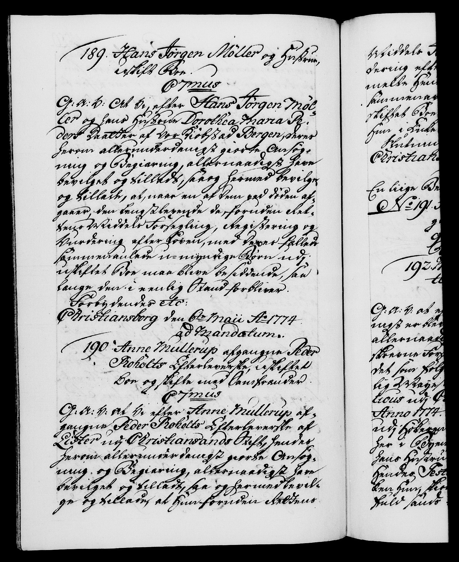 Danske Kanselli 1572-1799, AV/RA-EA-3023/F/Fc/Fca/Fcaa/L0046: Norske registre, 1773-1775, p. 420b