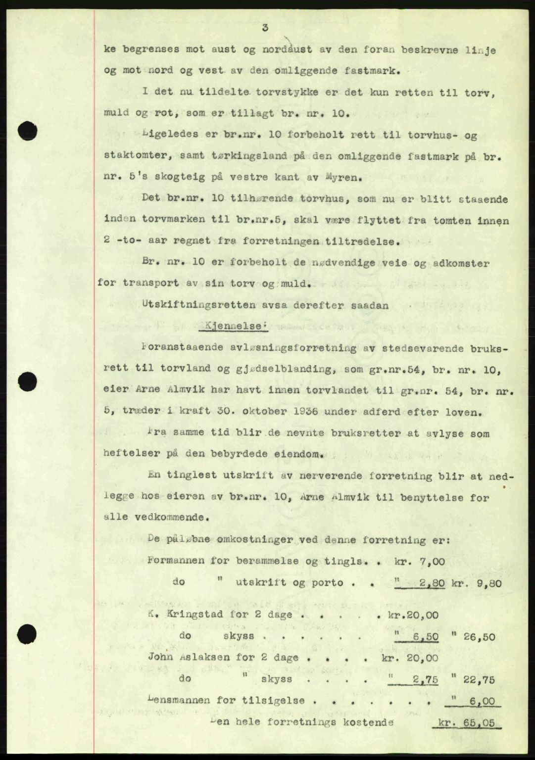 Romsdal sorenskriveri, SAT/A-4149/1/2/2C: Mortgage book no. A2, 1936-1937, Diary no: : 2672/1936