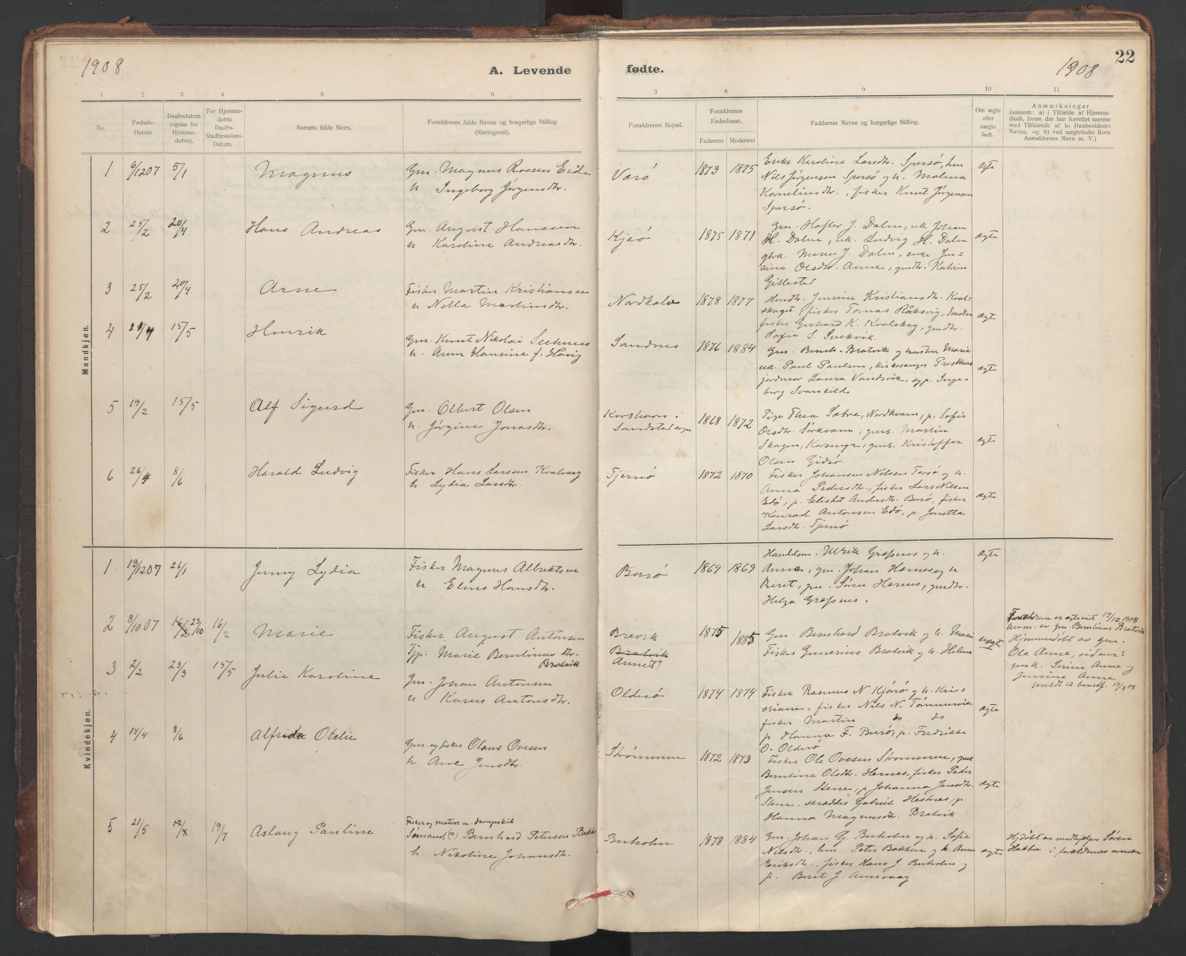 Ministerialprotokoller, klokkerbøker og fødselsregistre - Sør-Trøndelag, SAT/A-1456/635/L0552: Parish register (official) no. 635A02, 1899-1919, p. 22