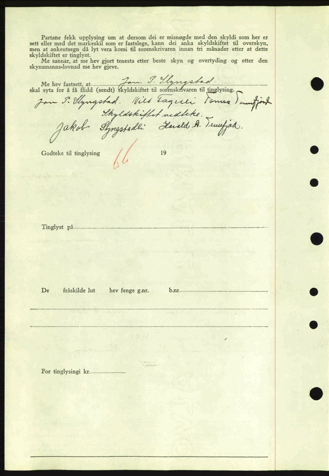 Nordre Sunnmøre sorenskriveri, SAT/A-0006/1/2/2C/2Ca: Mortgage book no. A7, 1939-1939, Diary no: : 1404/1939