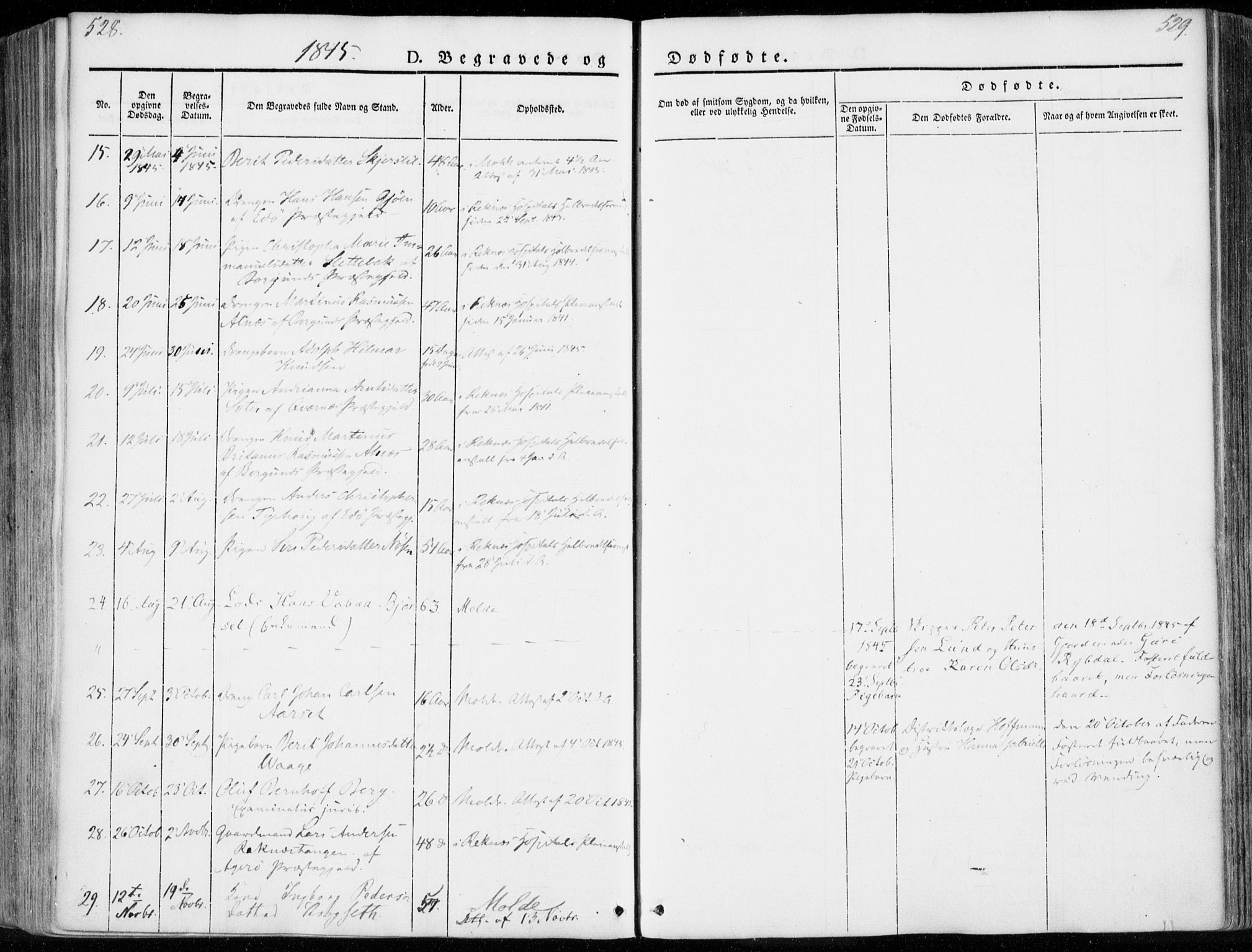 Ministerialprotokoller, klokkerbøker og fødselsregistre - Møre og Romsdal, SAT/A-1454/558/L0689: Parish register (official) no. 558A03, 1843-1872, p. 528-529