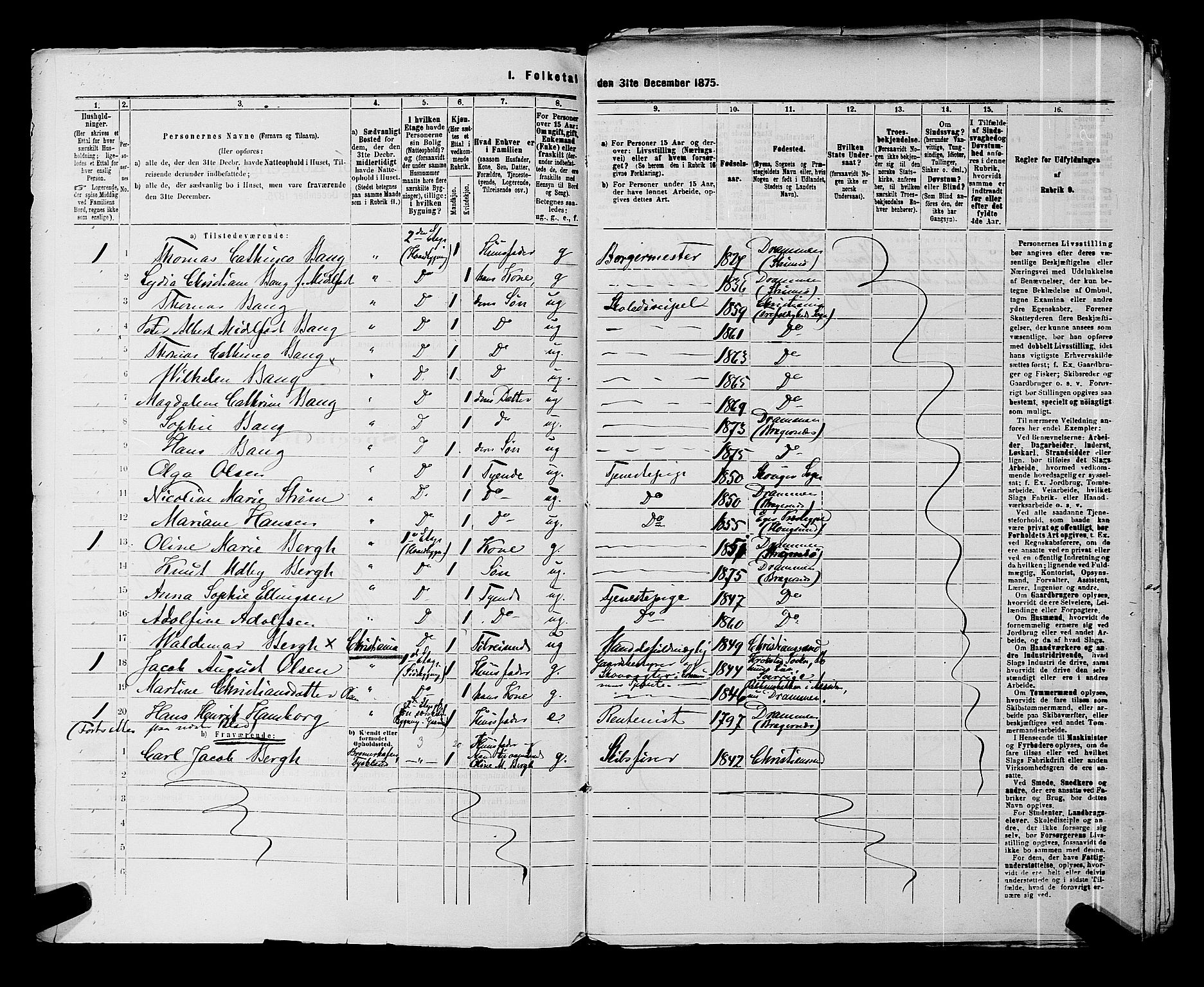 SAKO, 1875 census for 0602 Drammen, 1875, p. 387