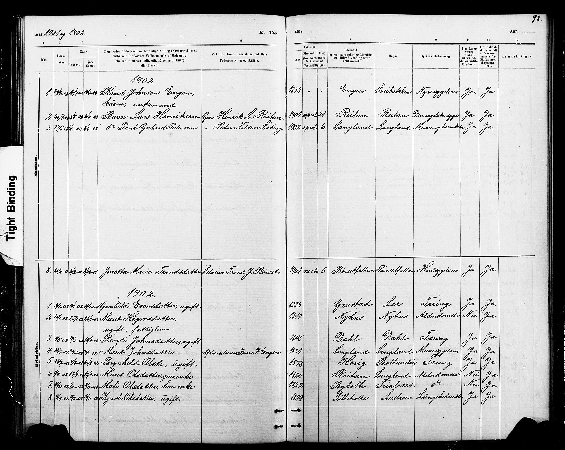 Ministerialprotokoller, klokkerbøker og fødselsregistre - Sør-Trøndelag, SAT/A-1456/693/L1123: Parish register (copy) no. 693C04, 1887-1910, p. 98