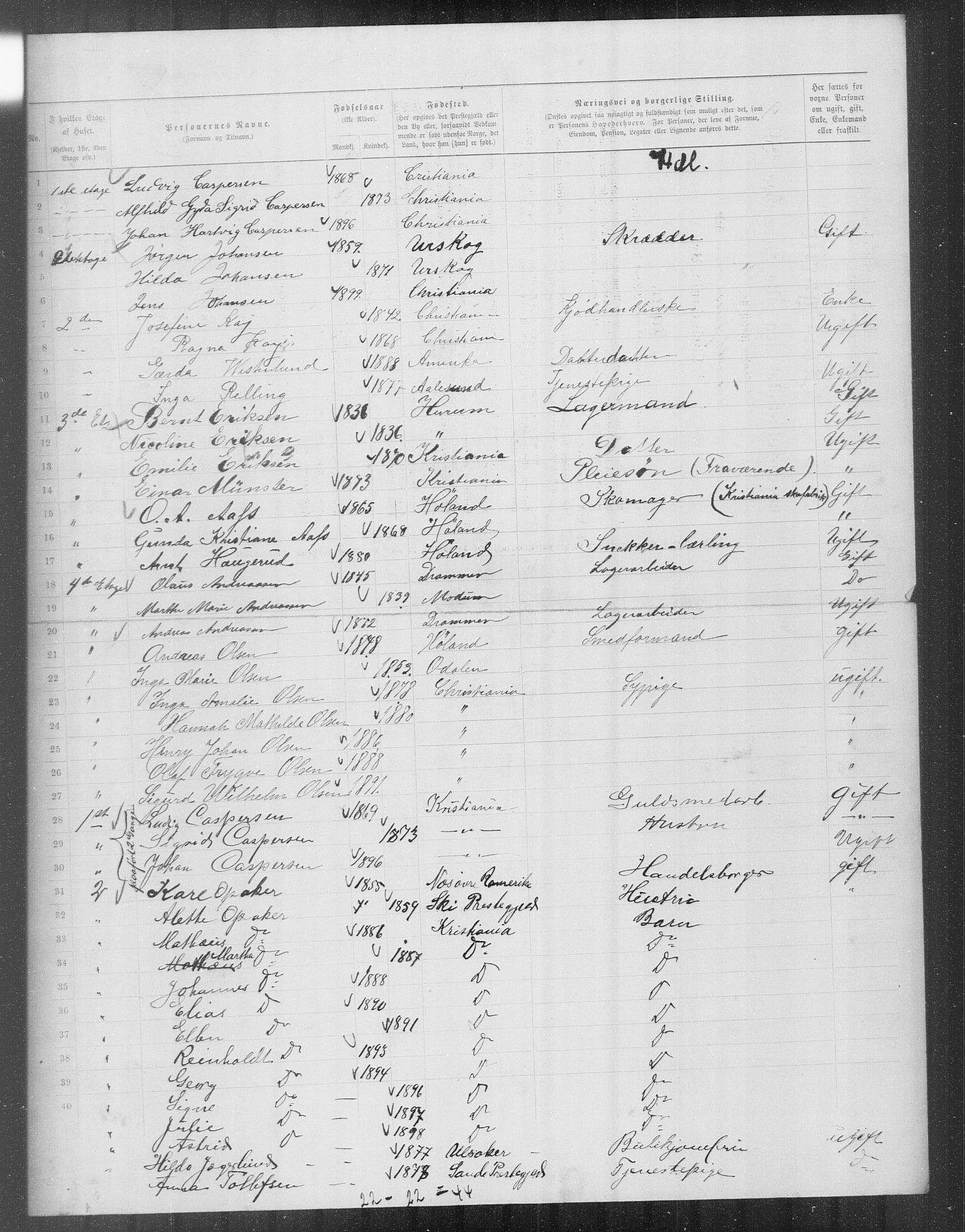 OBA, Municipal Census 1899 for Kristiania, 1899, p. 14986