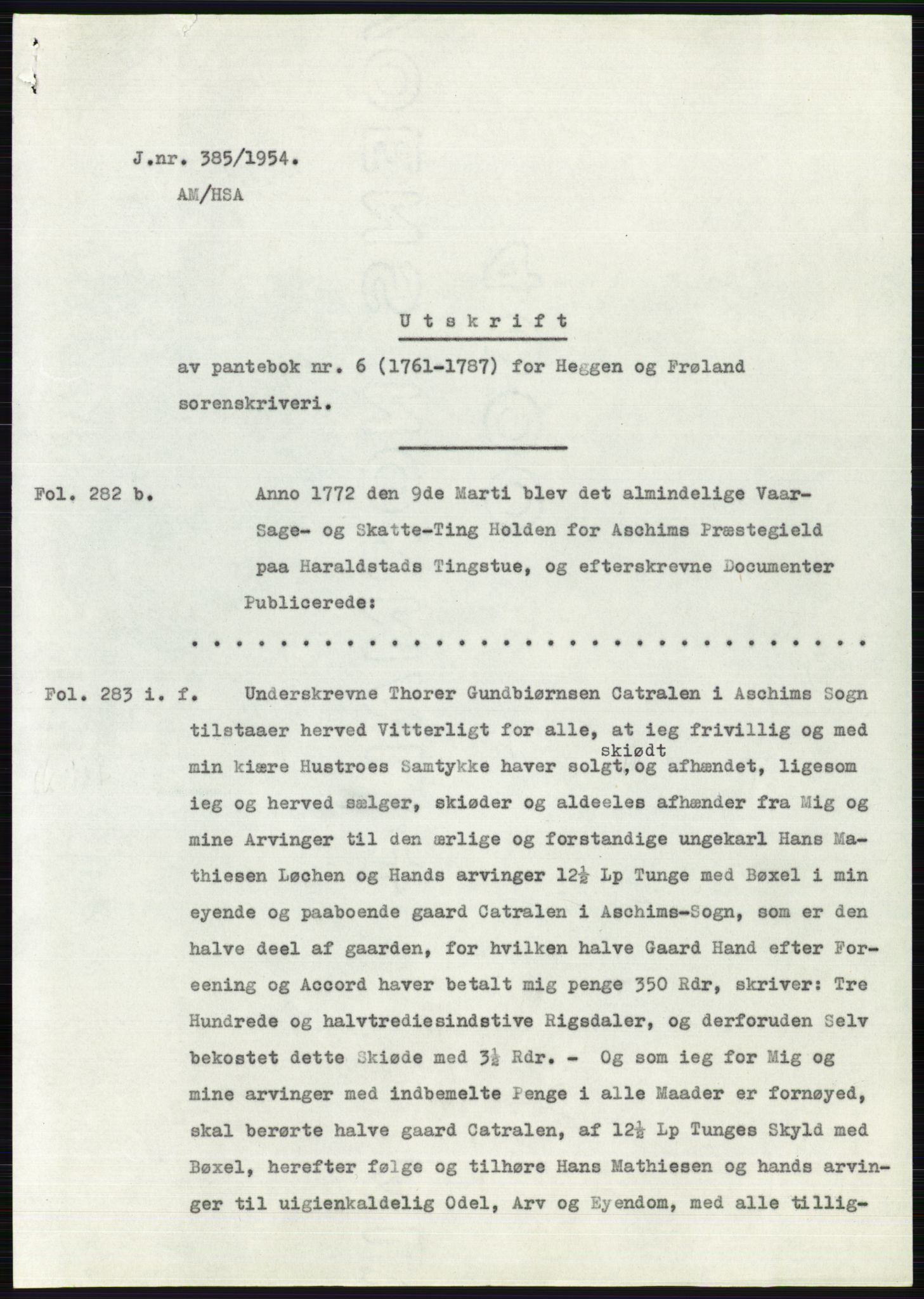 Statsarkivet i Oslo, SAO/A-10621/Z/Zd/L0001: Avskrifter, j.nr 34/1953 og 385-1291/1954, 1953-1954, p. 11