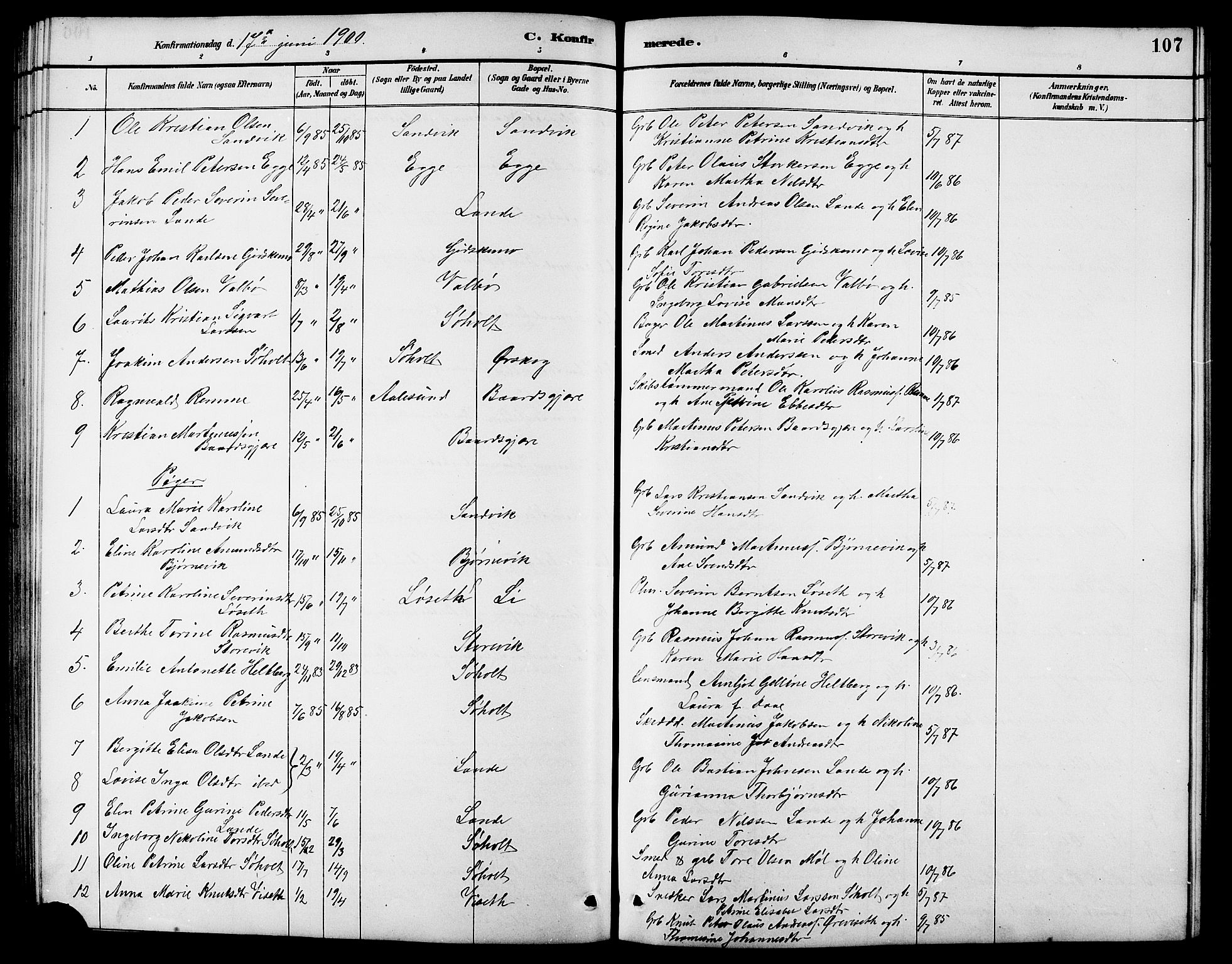 Ministerialprotokoller, klokkerbøker og fødselsregistre - Møre og Romsdal, AV/SAT-A-1454/522/L0327: Parish register (copy) no. 522C06, 1890-1915, p. 107
