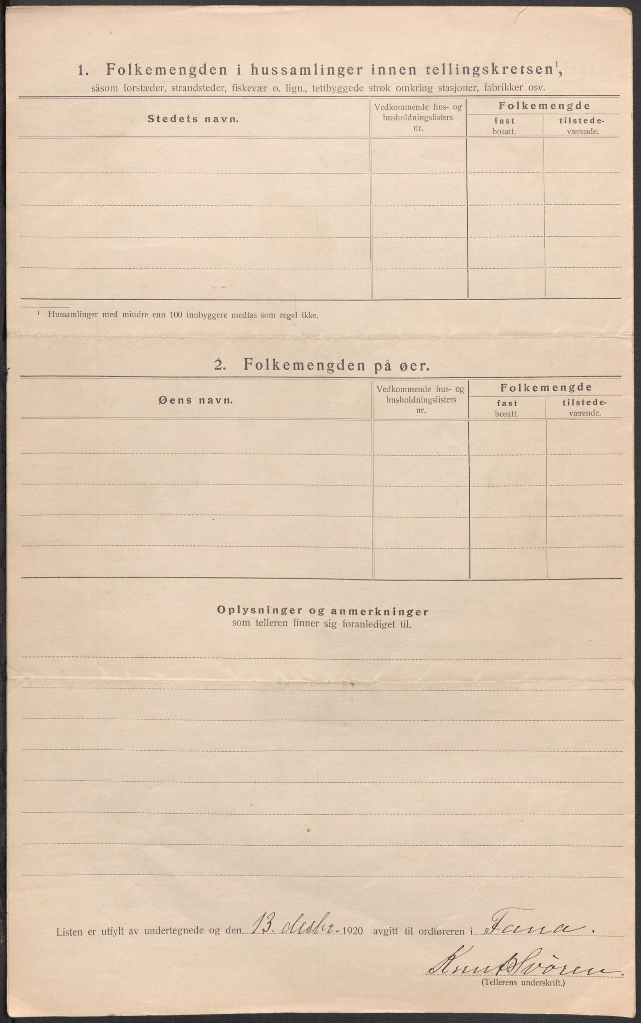 SAB, 1920 census for Fana, 1920, p. 82