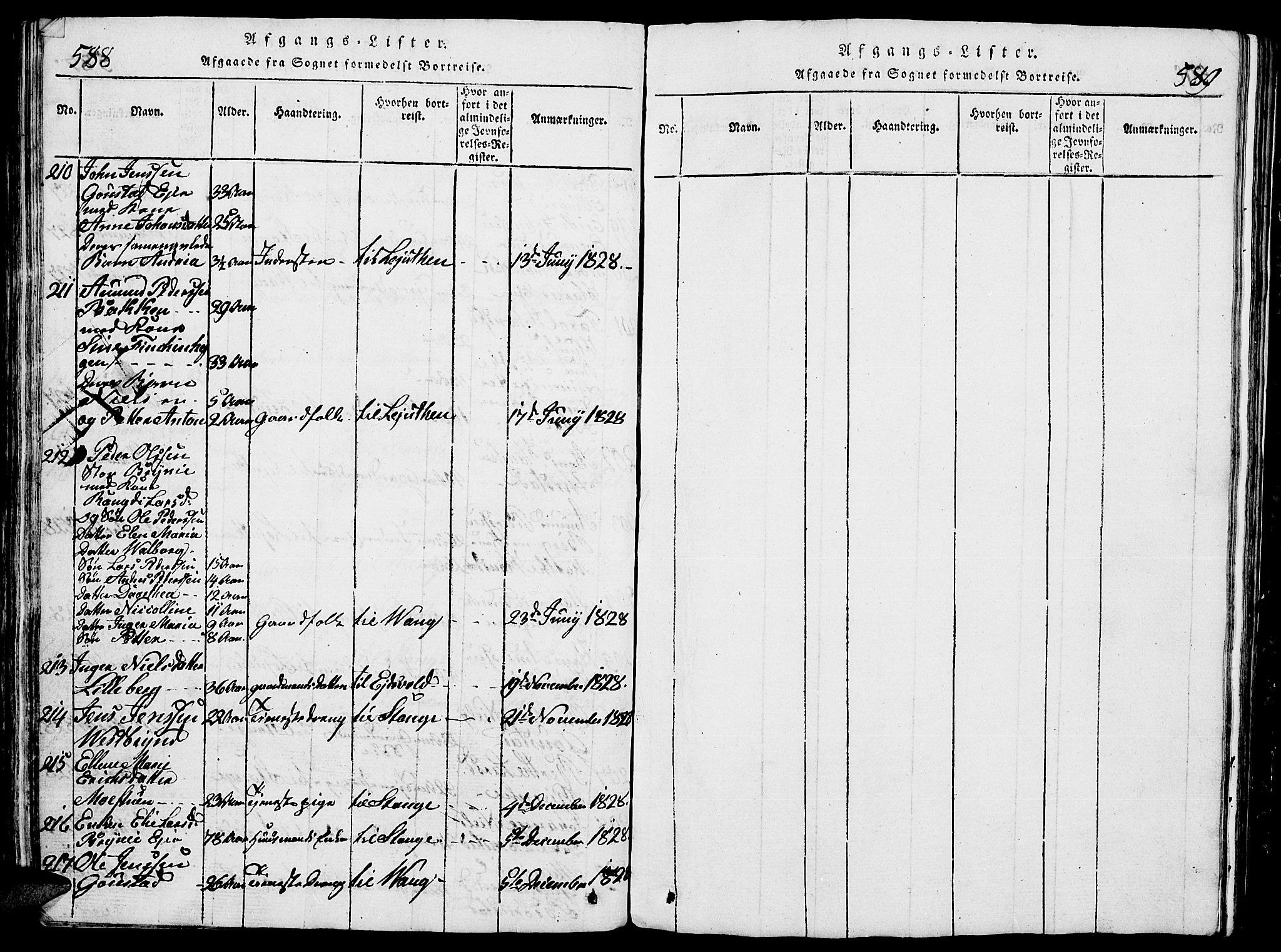 Romedal prestekontor, AV/SAH-PREST-004/L/L0005: Parish register (copy) no. 5, 1814-1829, p. 588-589