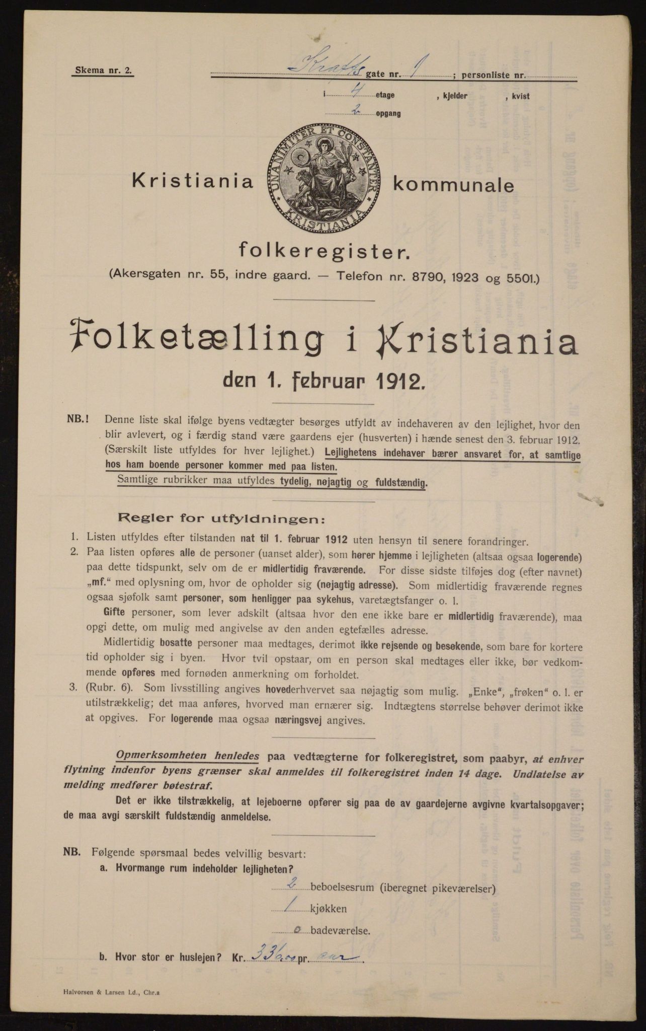 OBA, Municipal Census 1912 for Kristiania, 1912, p. 54166