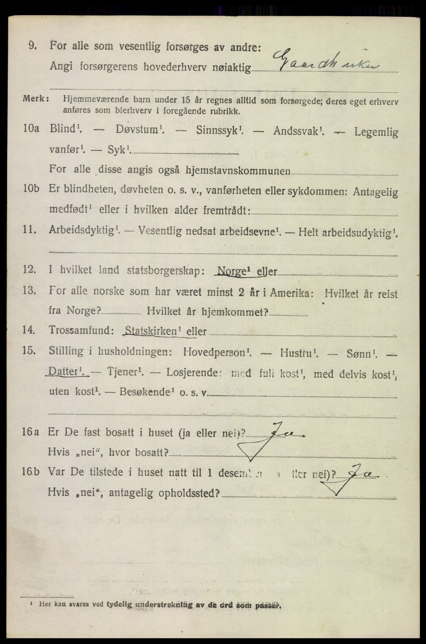 SAH, 1920 census for Fåberg, 1920, p. 13879