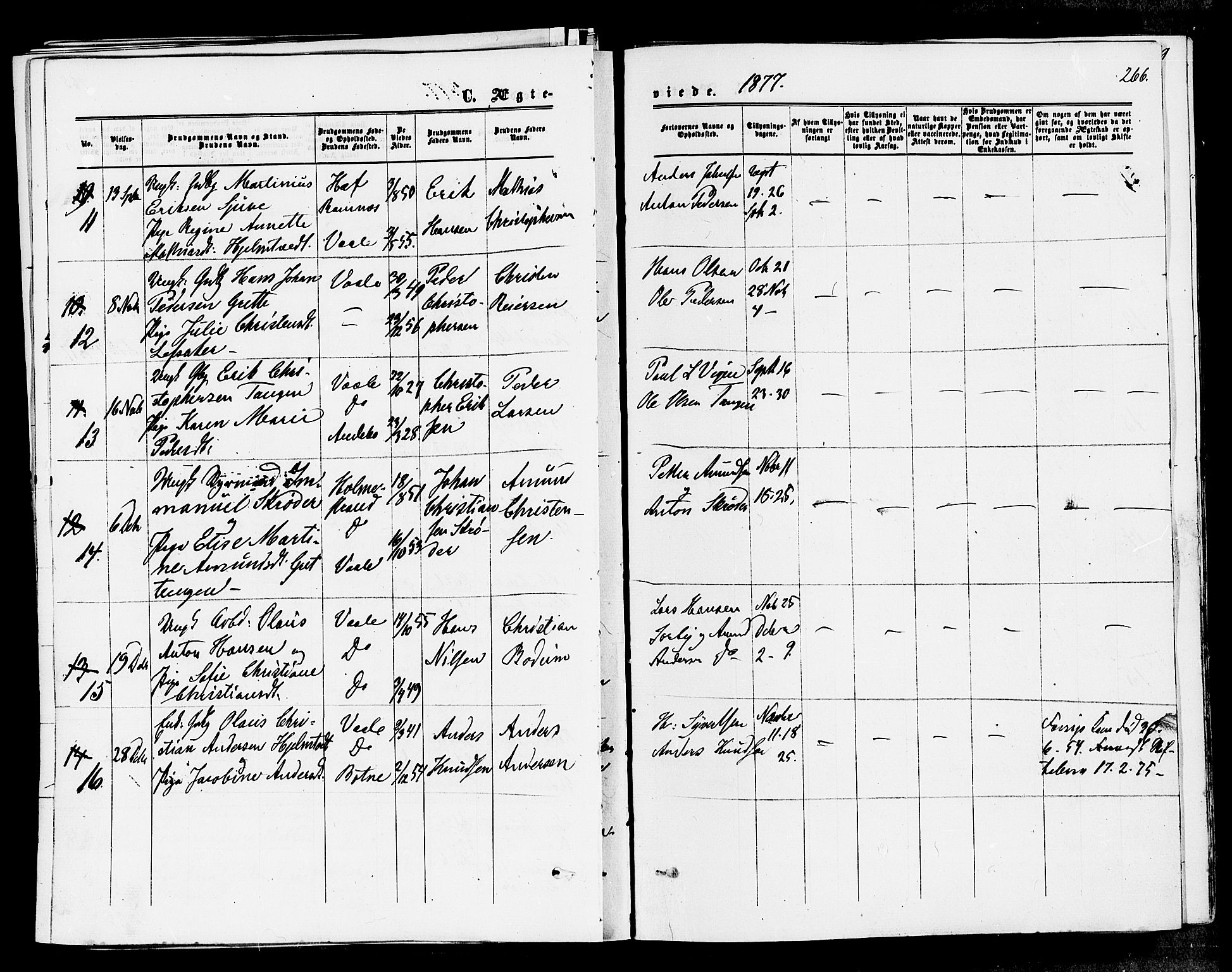 Våle kirkebøker, SAKO/A-334/F/Fa/L0010: Parish register (official) no. I 10, 1861-1877, p. 266