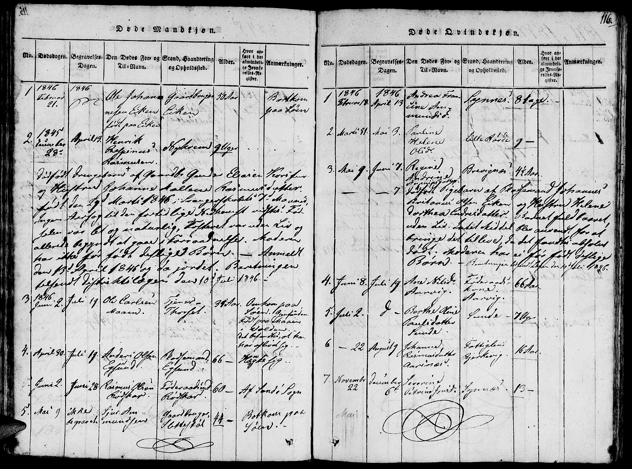 Ministerialprotokoller, klokkerbøker og fødselsregistre - Møre og Romsdal, SAT/A-1454/504/L0054: Parish register (official) no. 504A01, 1816-1861, p. 116