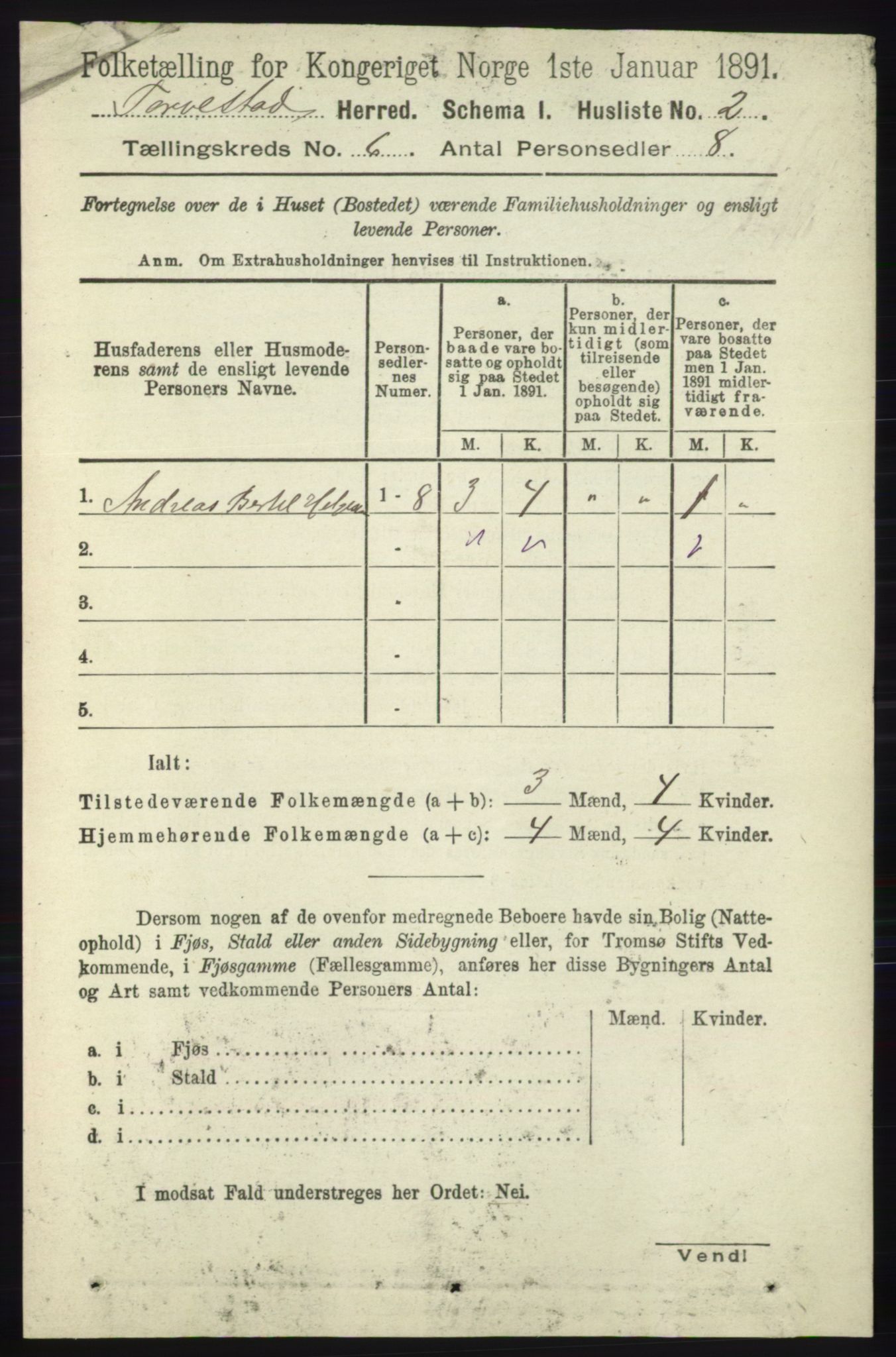 RA, 1891 census for 1152 Torvastad, 1891, p. 1925