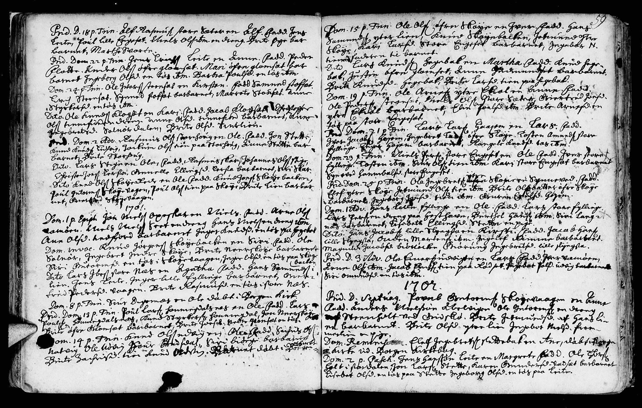 Ministerialprotokoller, klokkerbøker og fødselsregistre - Møre og Romsdal, SAT/A-1454/524/L0349: Parish register (official) no. 524A01, 1698-1779, p. 59