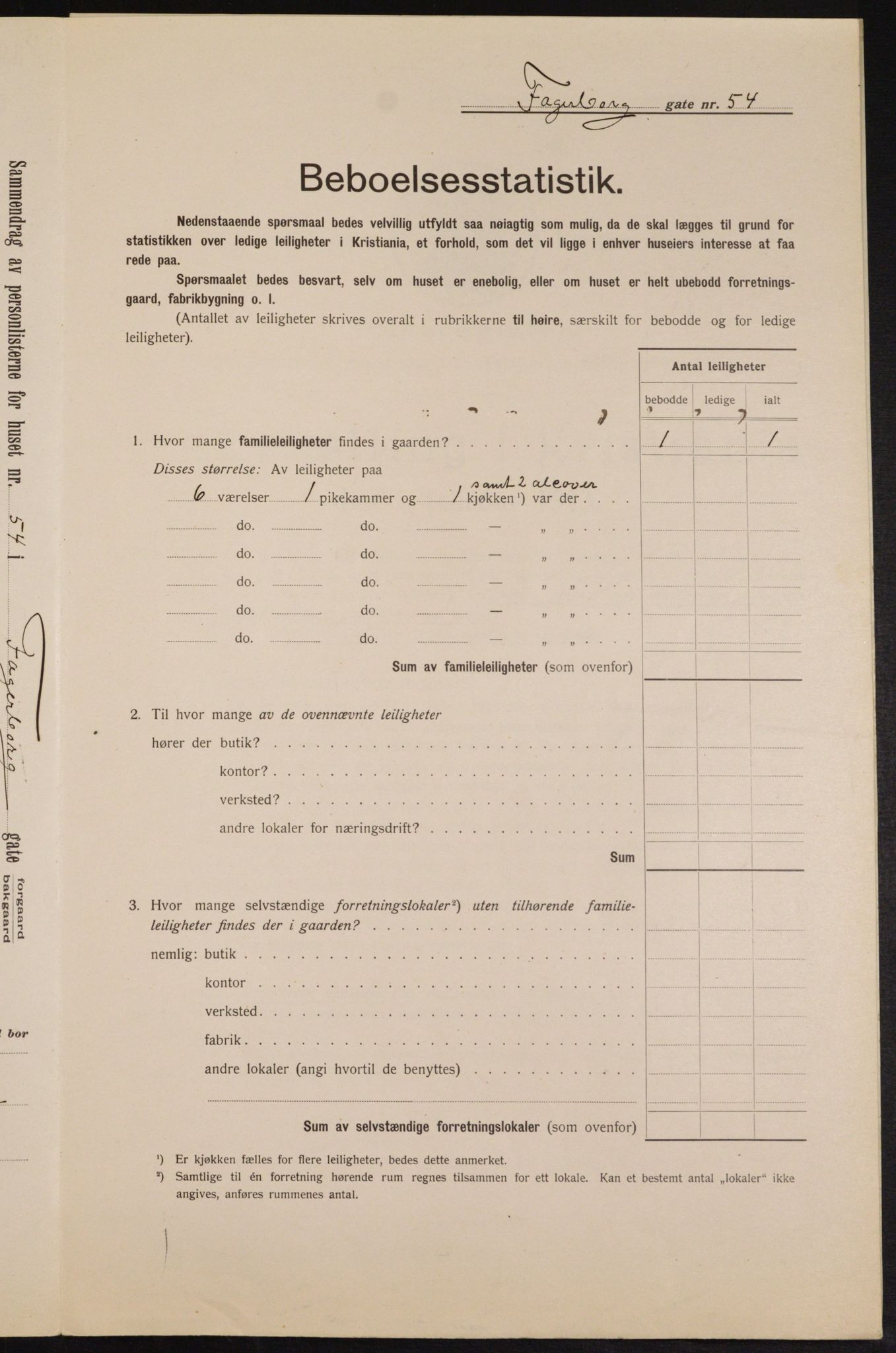 OBA, Municipal Census 1913 for Kristiania, 1913, p. 23191