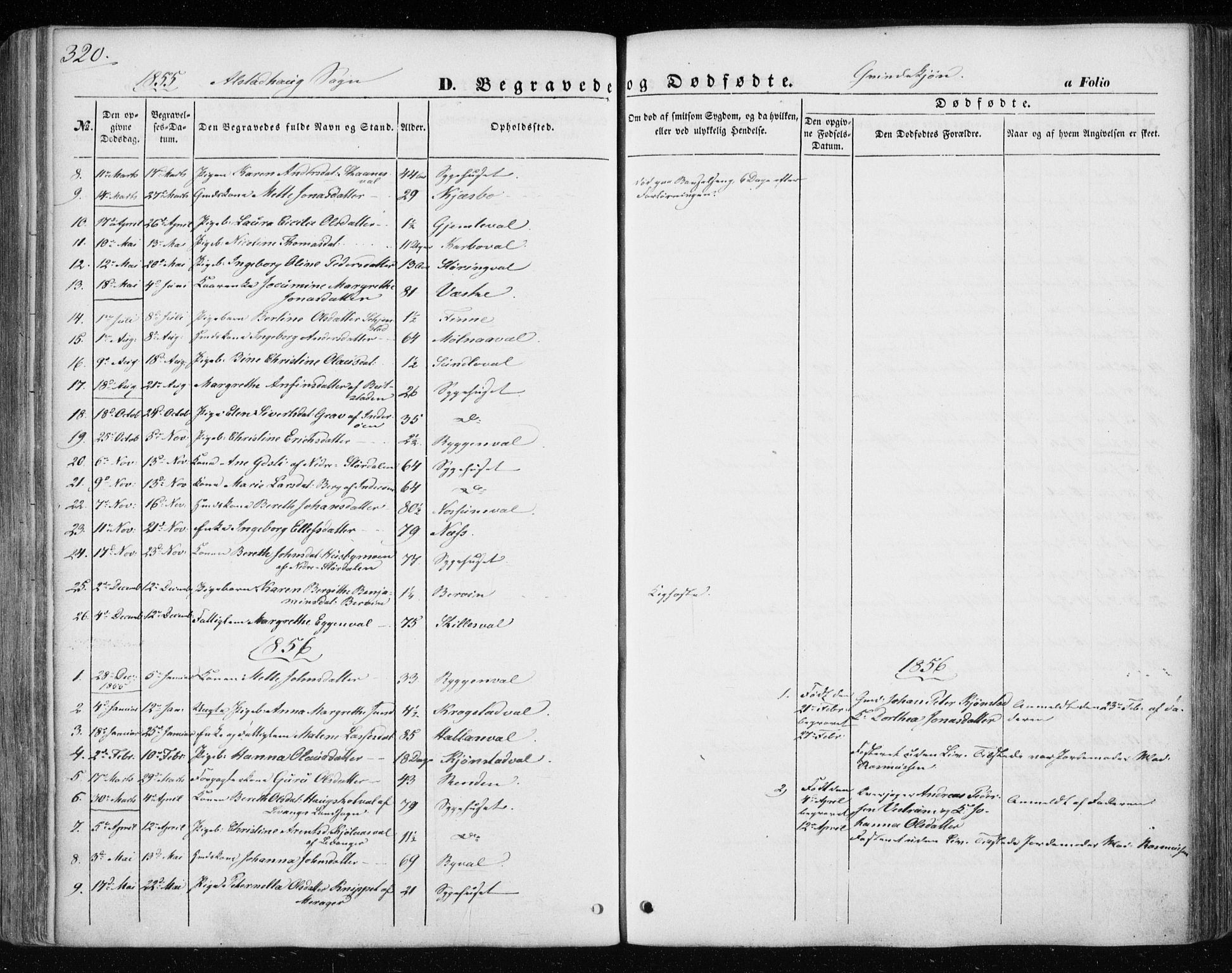 Ministerialprotokoller, klokkerbøker og fødselsregistre - Nord-Trøndelag, SAT/A-1458/717/L0154: Parish register (official) no. 717A07 /1, 1850-1862, p. 320