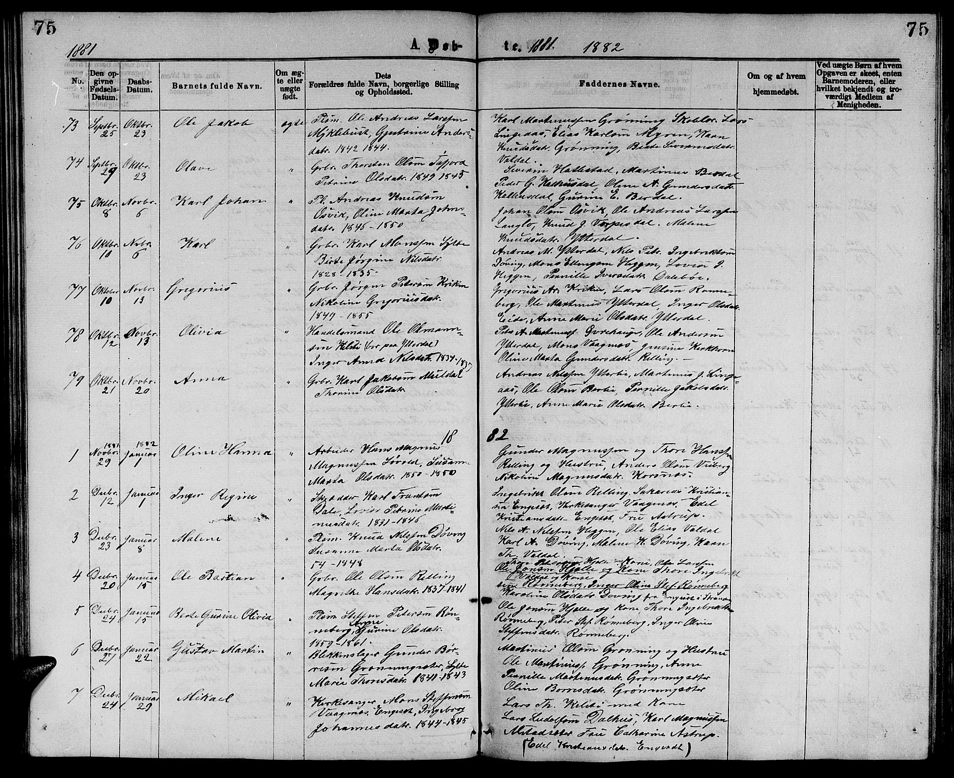 Ministerialprotokoller, klokkerbøker og fødselsregistre - Møre og Romsdal, SAT/A-1454/519/L0262: Parish register (copy) no. 519C03, 1866-1884, p. 75