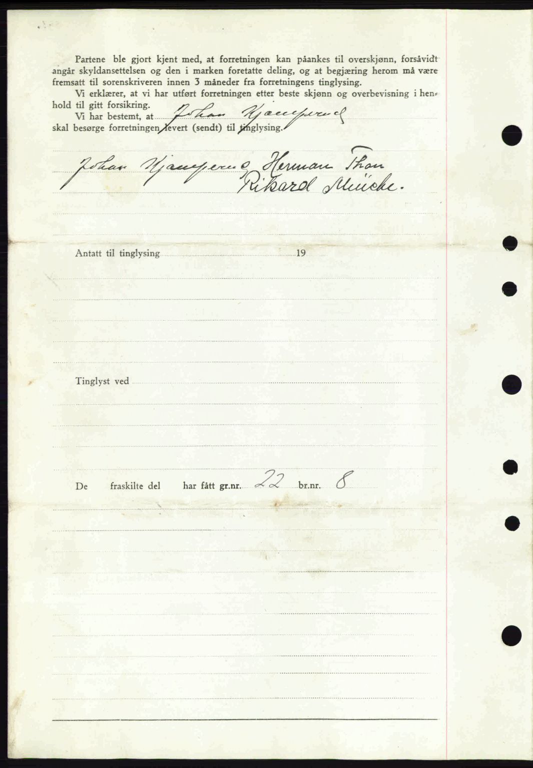 Eiker, Modum og Sigdal sorenskriveri, SAKO/A-123/G/Ga/Gab/L0043: Mortgage book no. A13, 1940-1941, Diary no: : 1421/1941