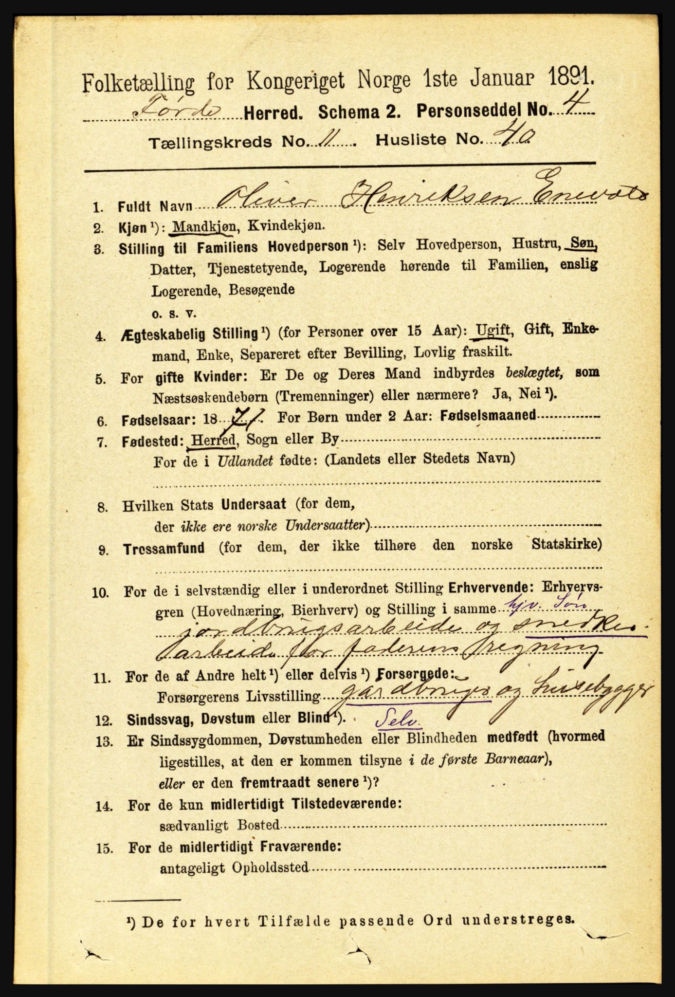 RA, 1891 census for 1432 Førde, 1891, p. 4237