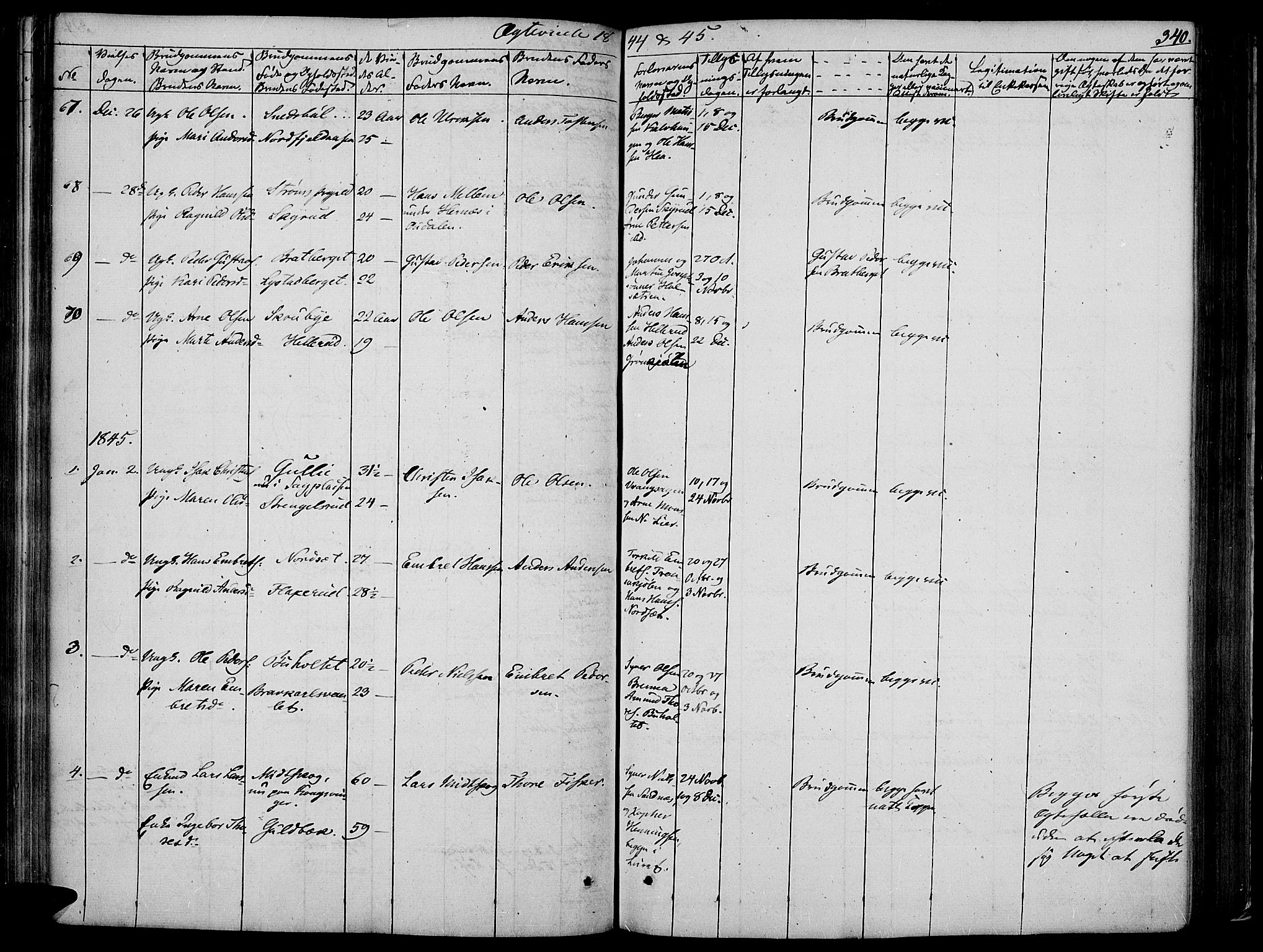 Vinger prestekontor, AV/SAH-PREST-024/H/Ha/Haa/L0008: Parish register (official) no. 8, 1839-1847, p. 340