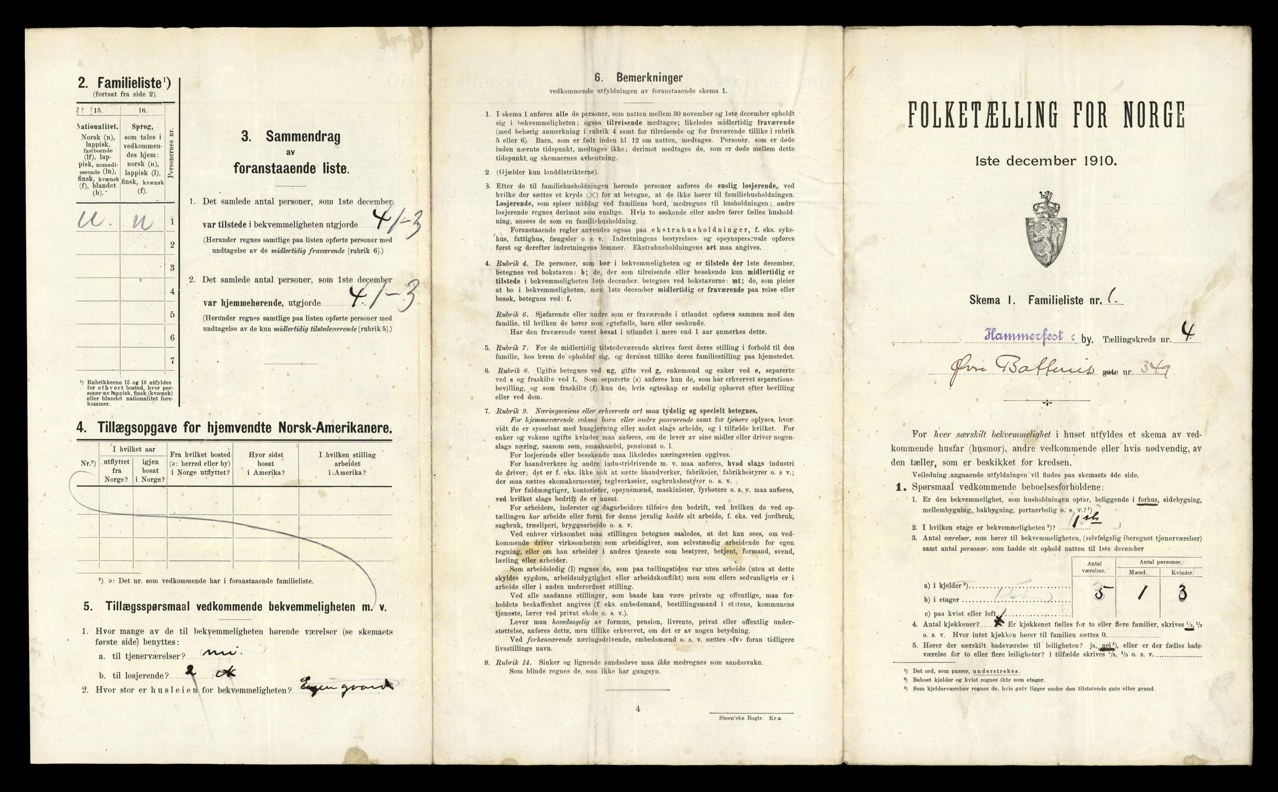 RA, 1910 census for Hammerfest, 1910, p. 796