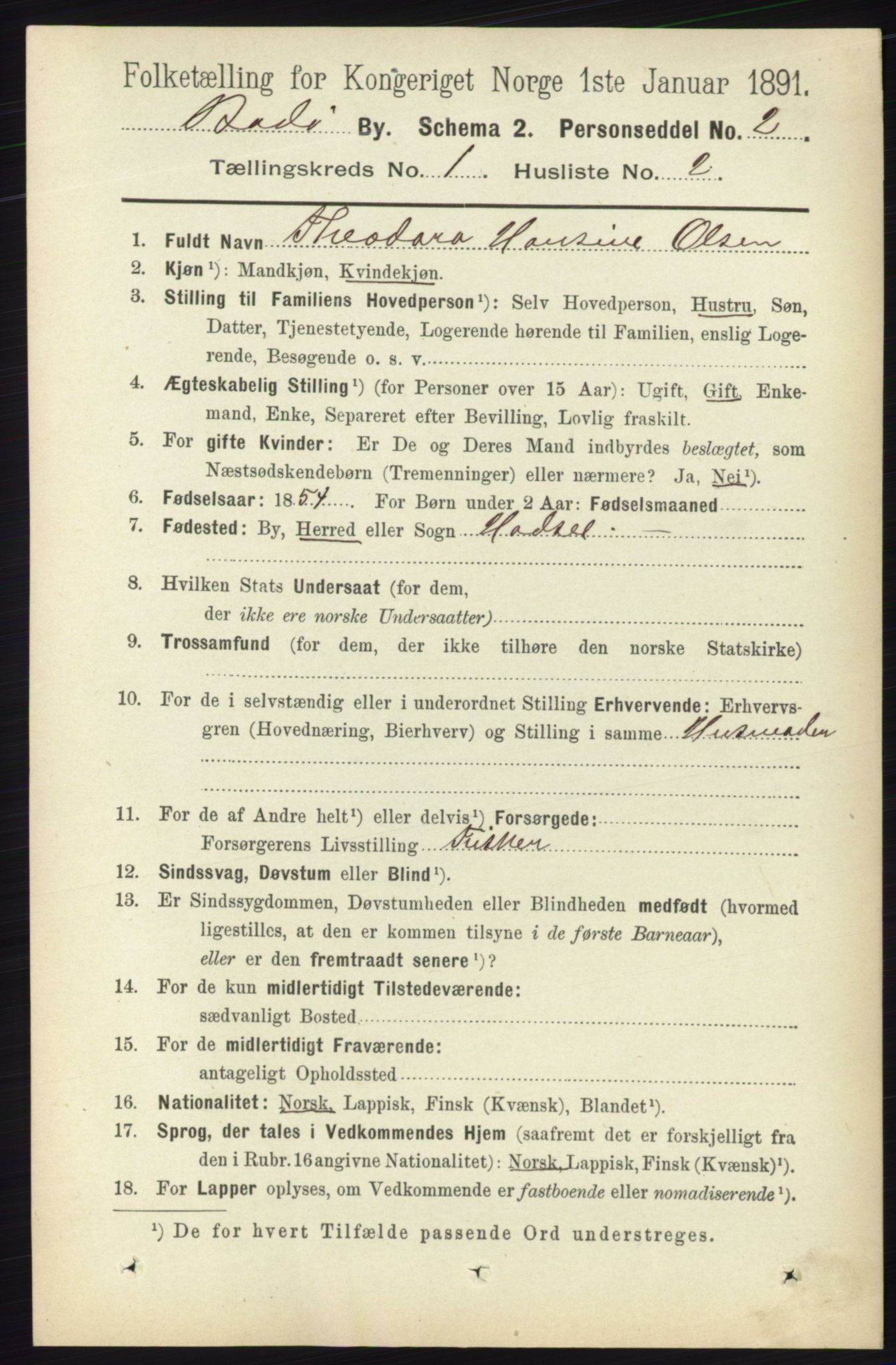 RA, 1891 census for 1804 Bodø, 1891, p. 135