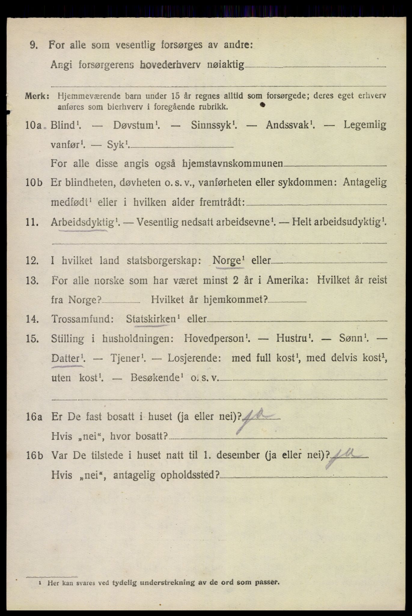 SAK, 1920 census for Fjære, 1920, p. 10026