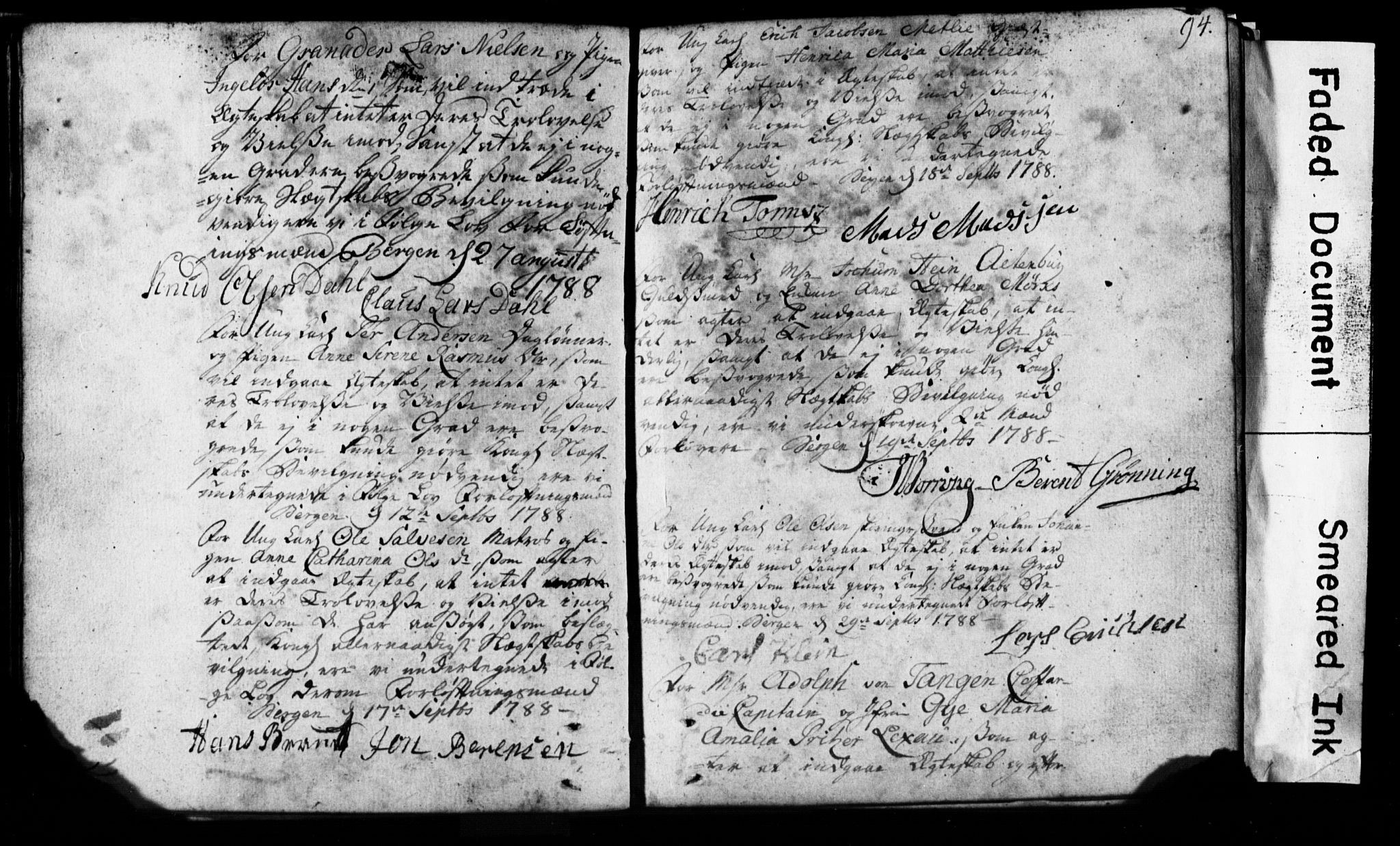 Korskirken sokneprestembete, AV/SAB-A-76101: Best man's statements no. II.5.1, 1776-1816, p. 94