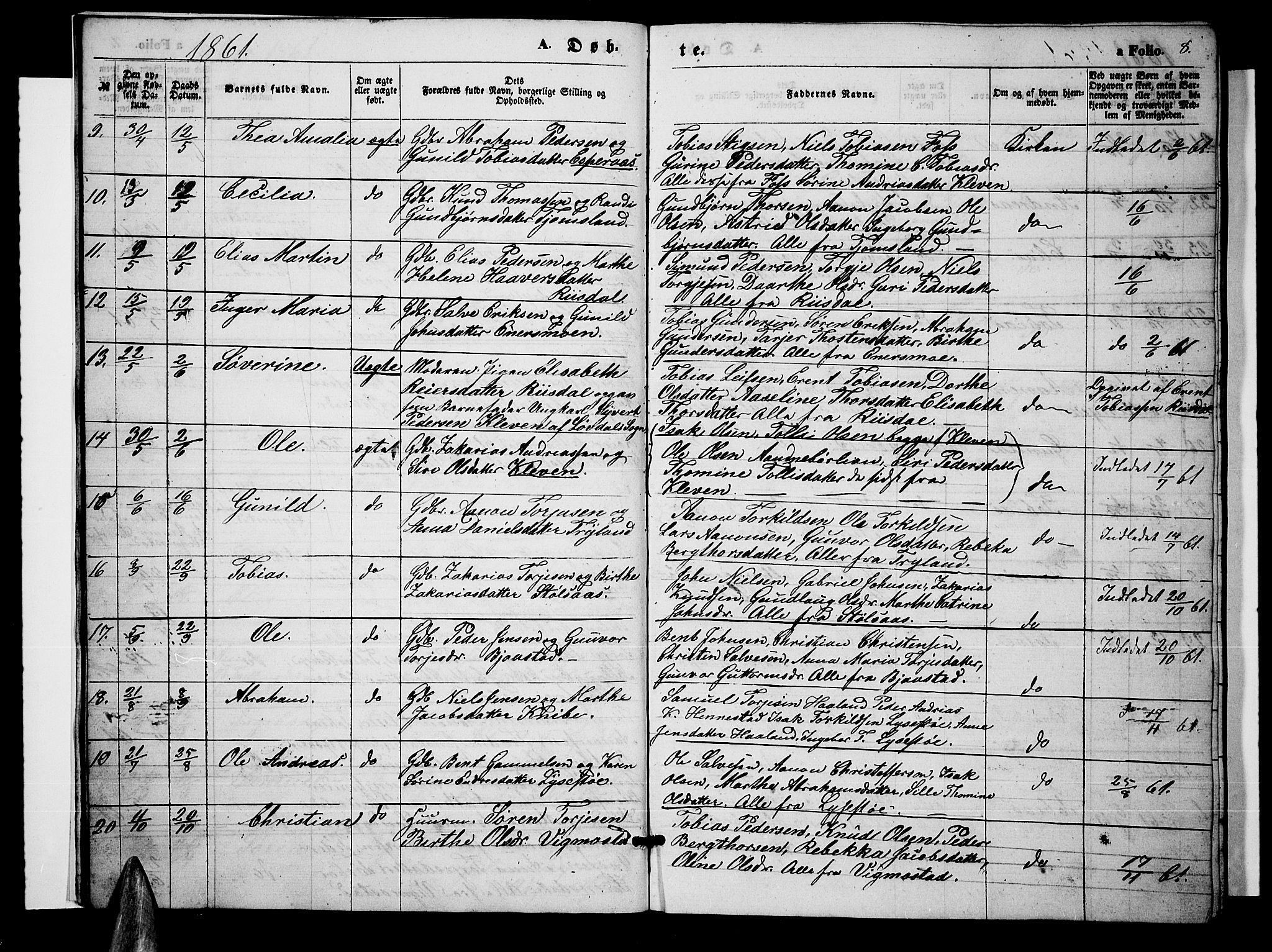 Nord-Audnedal sokneprestkontor, SAK/1111-0032/F/Fb/Fbb/L0002: Parish register (copy) no. B 2, 1859-1882, p. 8