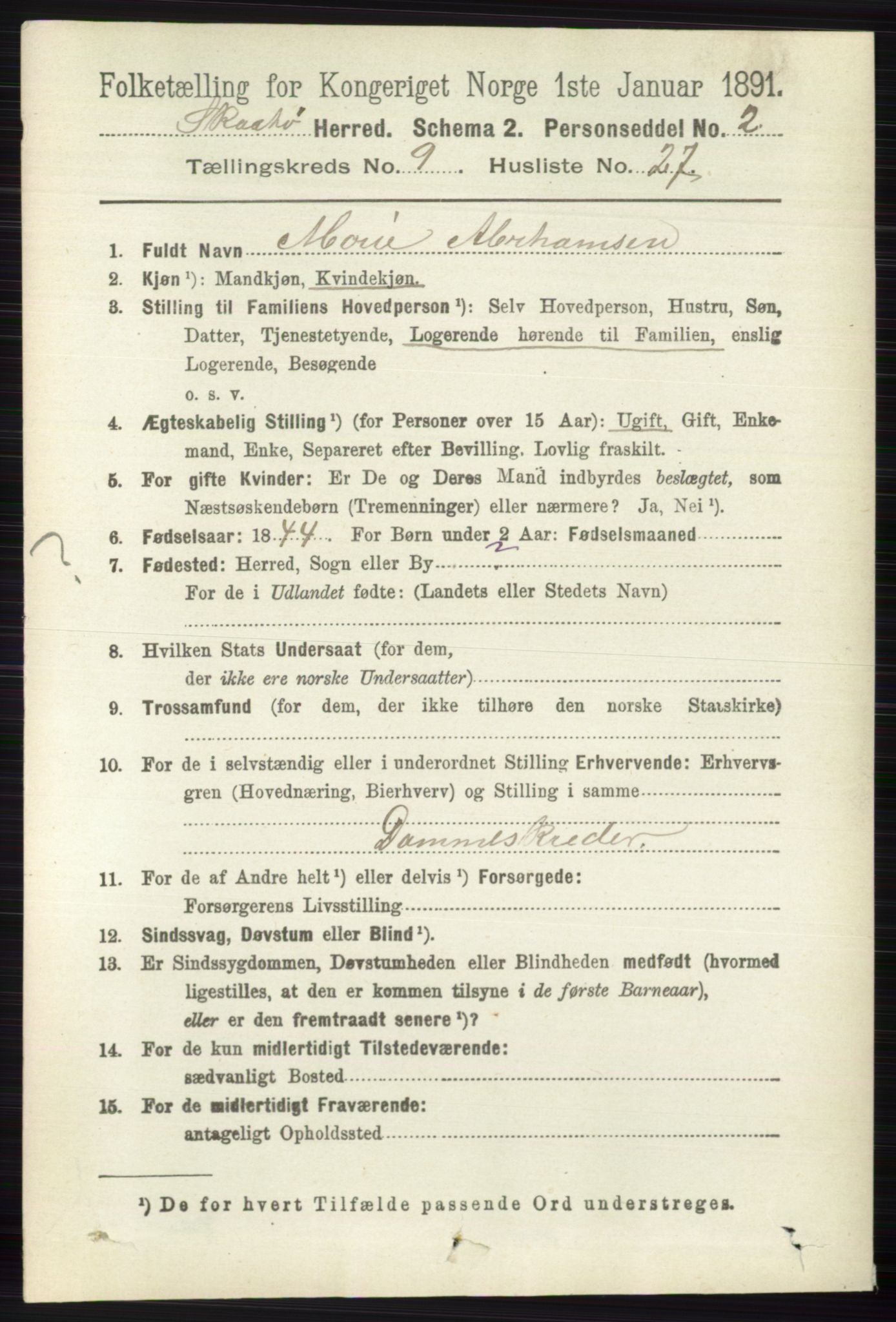 RA, 1891 census for 0815 Skåtøy, 1891, p. 4011