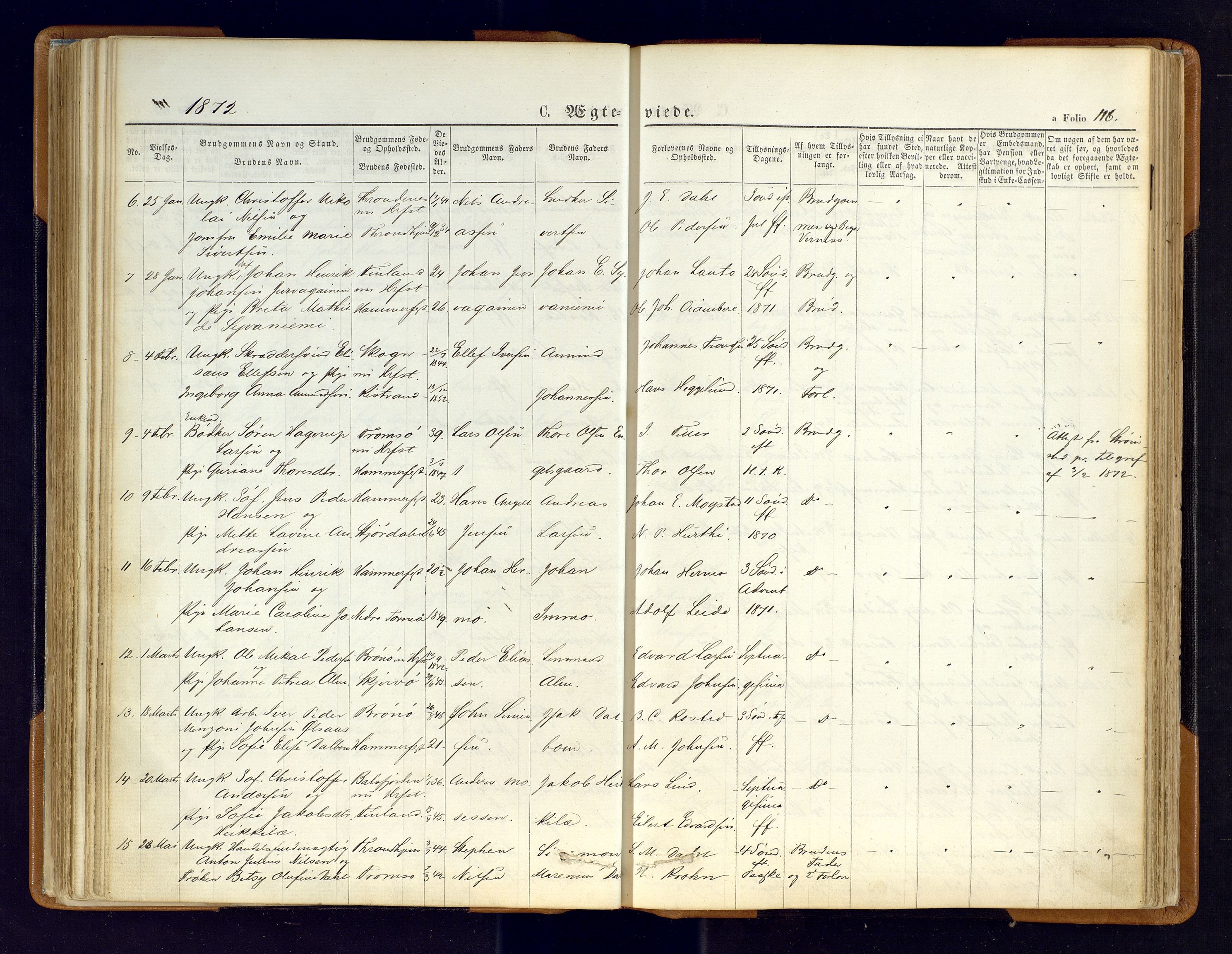 Hammerfest sokneprestkontor, SATØ/S-1347/H/Ha/L0006.kirke: Parish register (official) no. 6, 1869-1877, p. 116